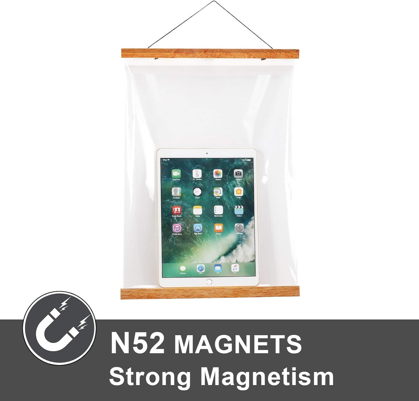 WITCOLOR 2 Pack Magnetic Poster Hanger Frame, 19x13 19x25 19x27 Poster Frame Wooden Magnetic Hanging Kit for Walls Map