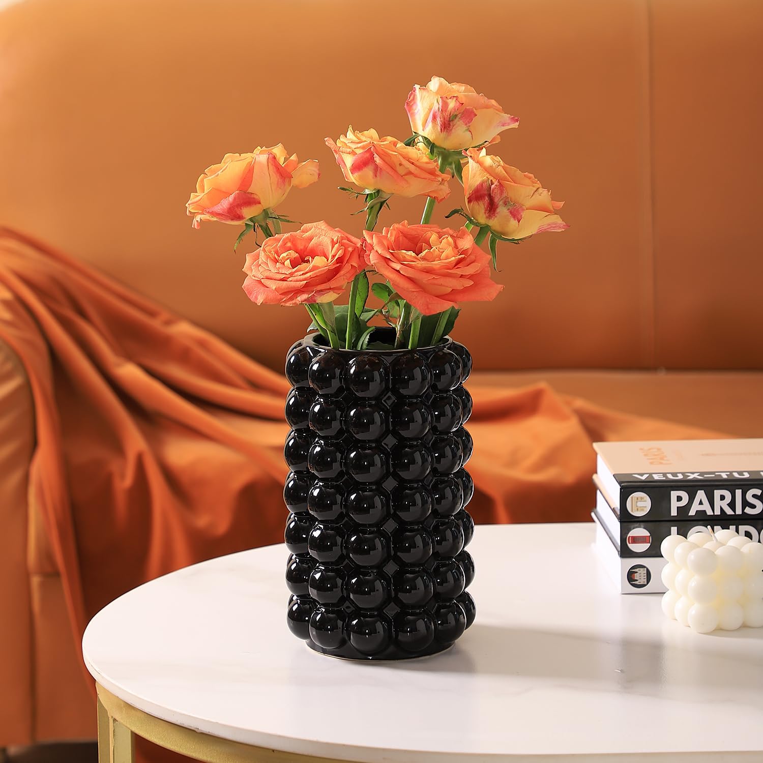 Modern Vases / Ceramic Vase for Flowers / Black / Large