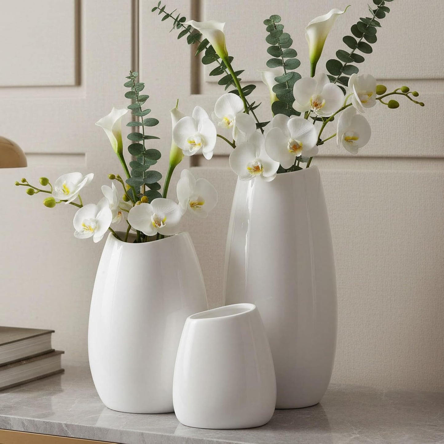 Ceramic Vase Flower Vase / White / Set of 3