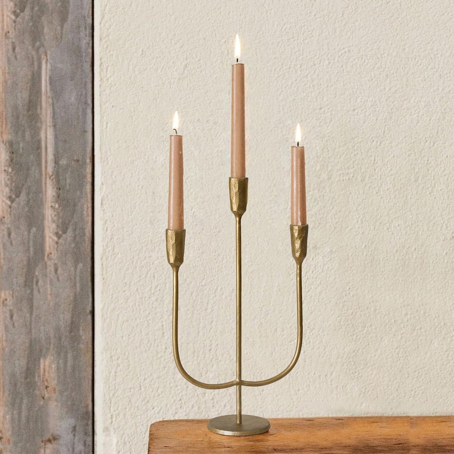 3-Candle Cast Iron Metal Candelabra Candlestick Holders 15 inch Tall Candle Holder Wedding Event Candelabra Candle