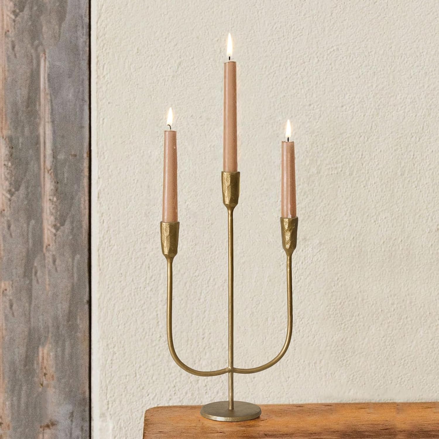 3-Candle Cast Iron Metal Candelabra Candlestick Holders 15 inch Tall Candle Holder Wedding Event Candelabra Candle