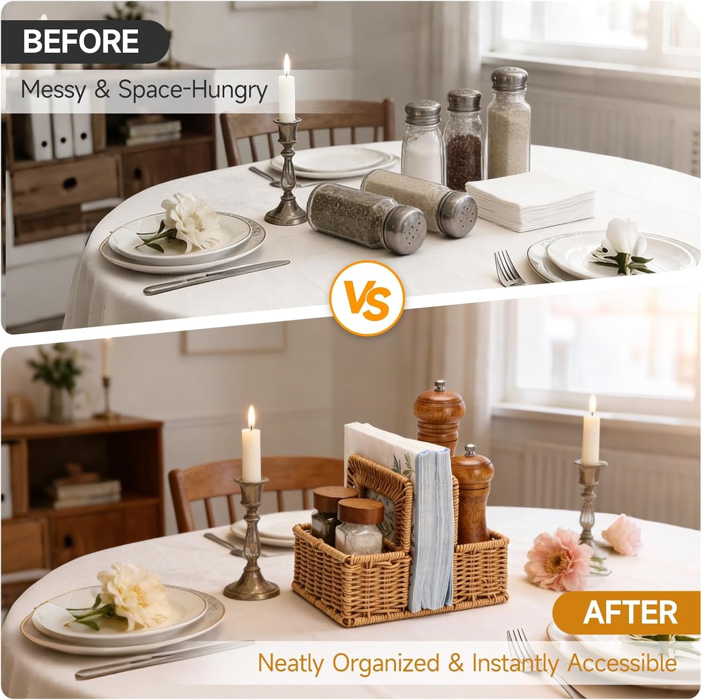 Rattan Napkin Holder / Tabletop Organizer