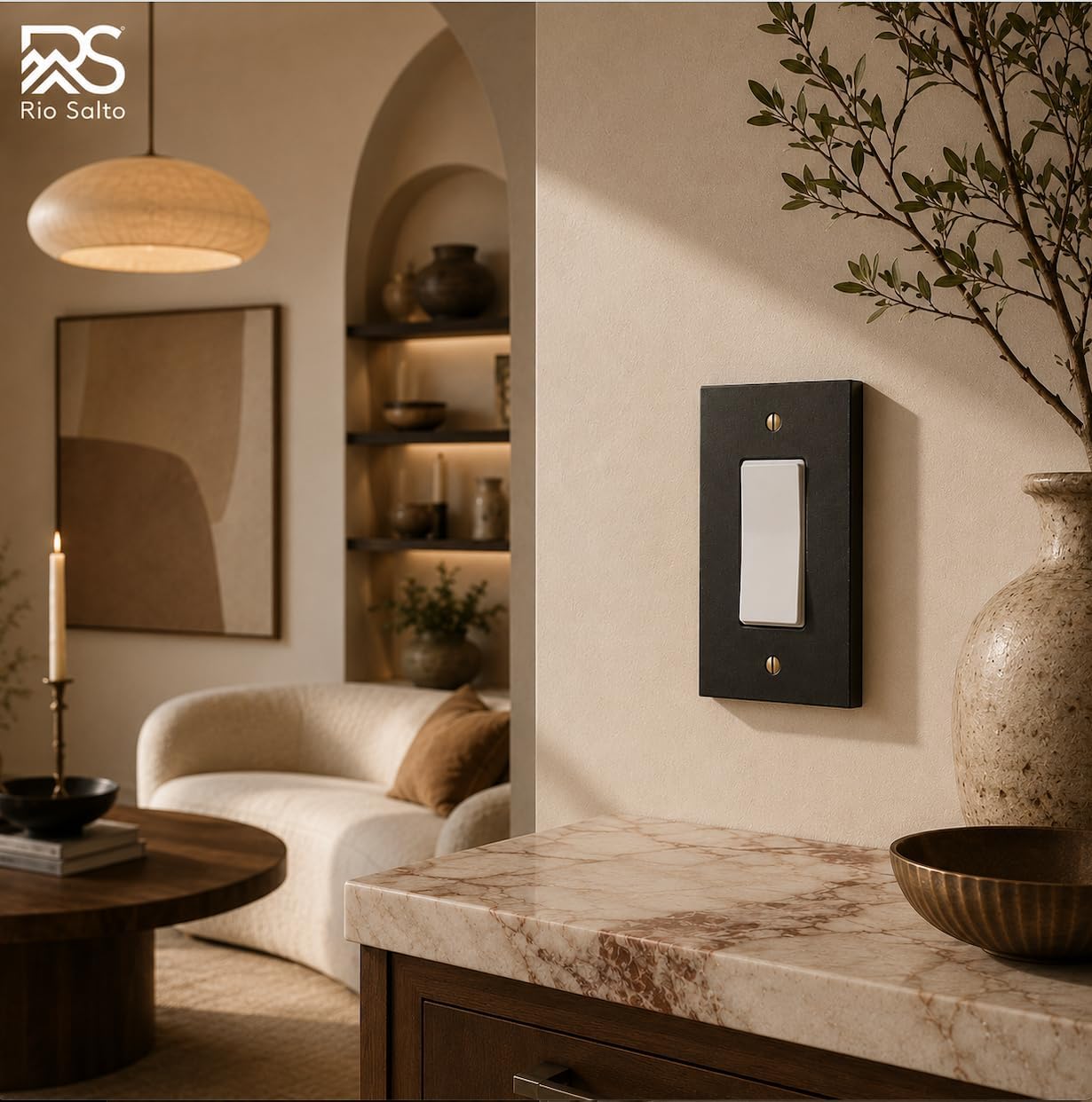 Rio Salto Black Rocker Light Switch Cover Plate Matte Black Outlet Covers Decorator Paddle GFCI Switch Plate — Forge