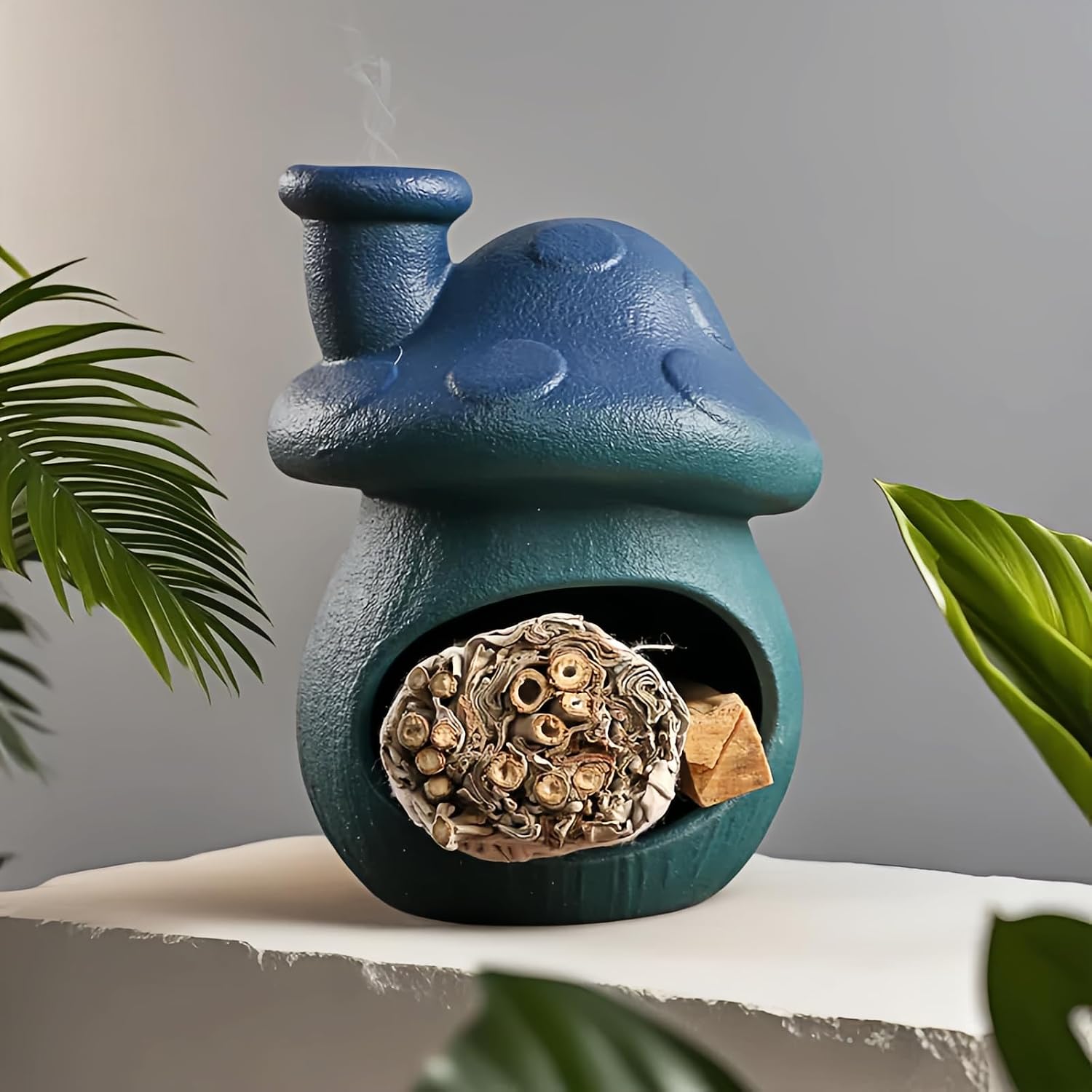 Ceramic Palo Santo Holder / Yellowish-white