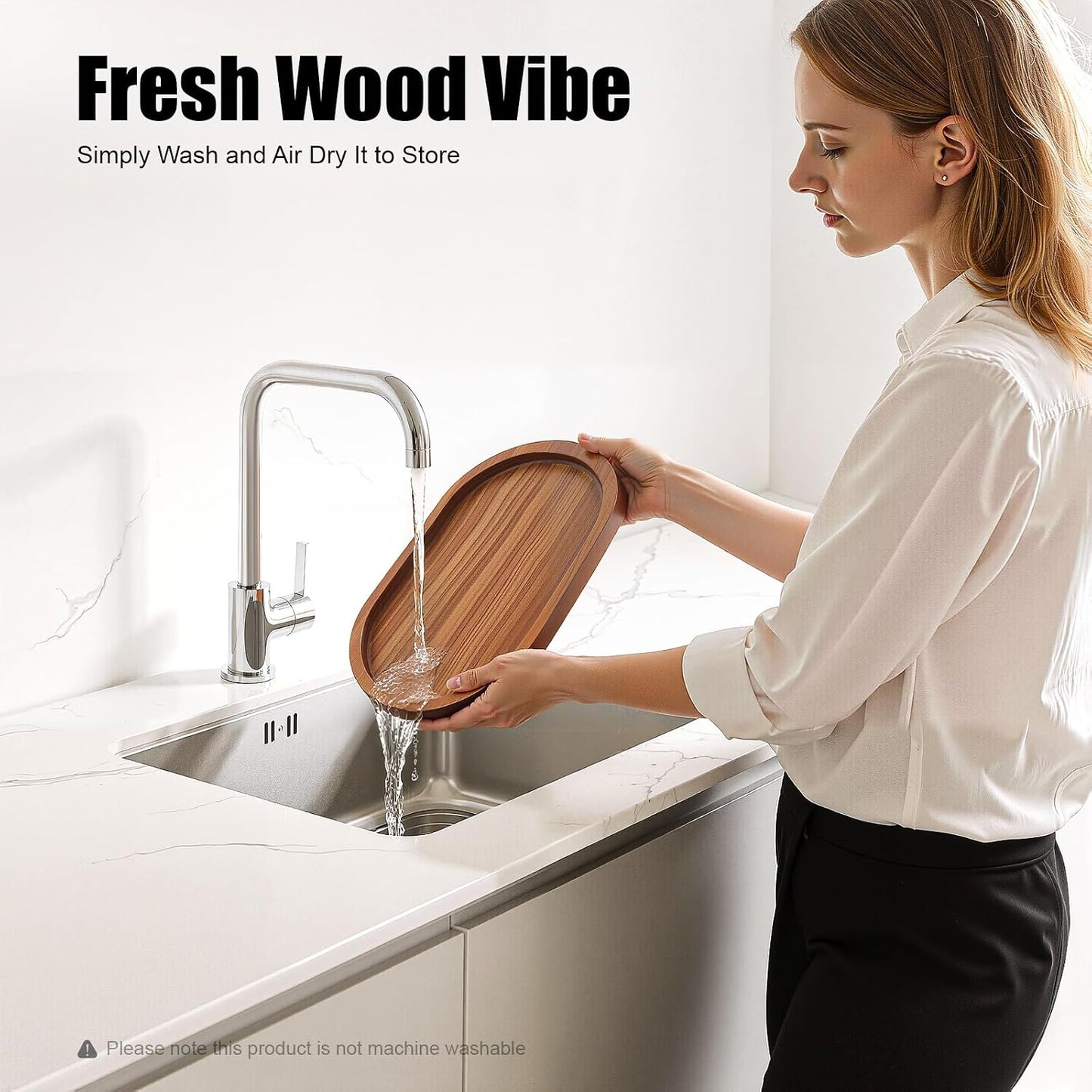 Oval Wood Tray 10 * 5 * Wooden Serving Trays Rustic Decorative Storage Tray / 0.78 Inch / Set of 12