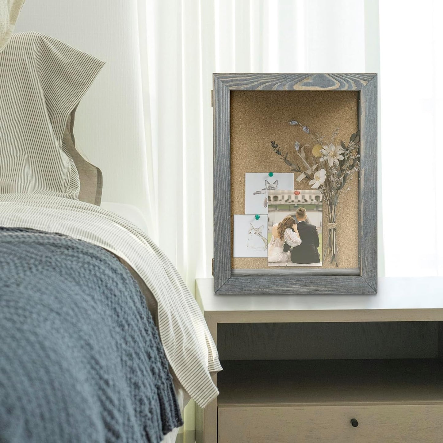 MyGift 11x15 Deep Shadow Box Frame, Display Case Wall Mount for Picture, Heirloom, Home Office Décor, Wedding &