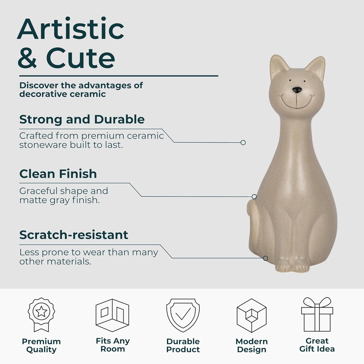 Skinny Sitting Kitty Figurine