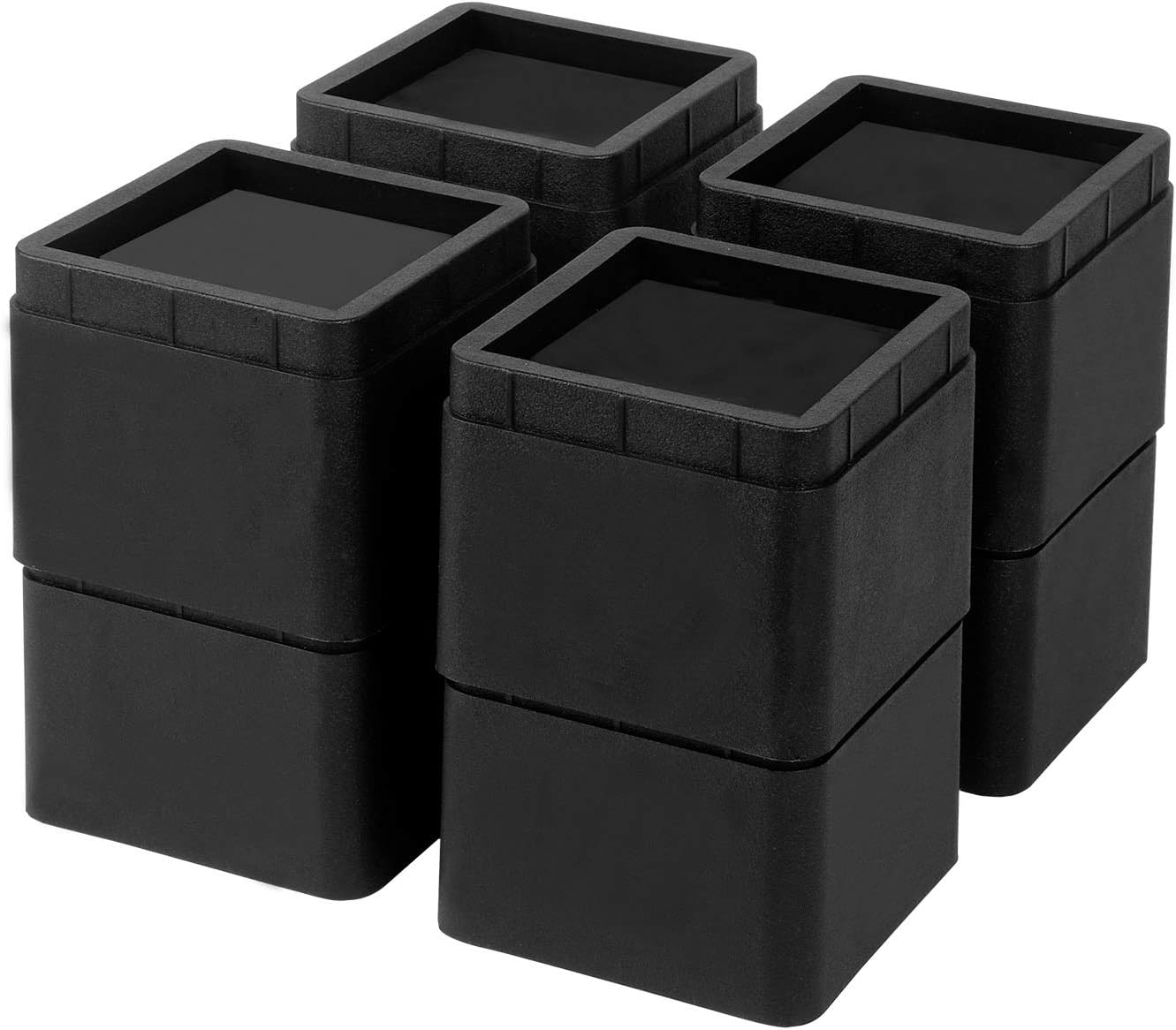 BTSD-home Adjustable Bed Risers 3 Inch, 8 Pack | Heavy Duty Stackable Furniture Lifts, 3 or 6 Inch, for Dorm Beds
