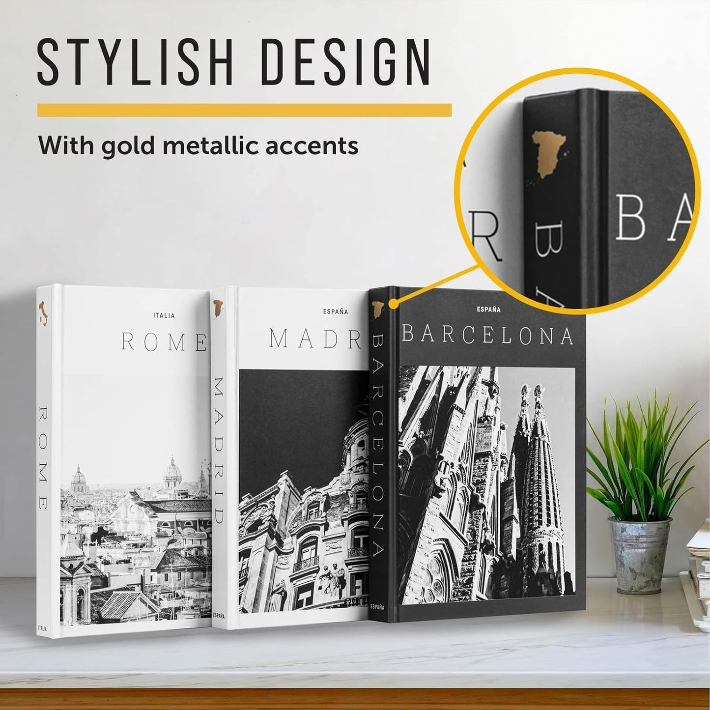 XL Decorative Blank Hardcover Books for Decoration / Set of 3
