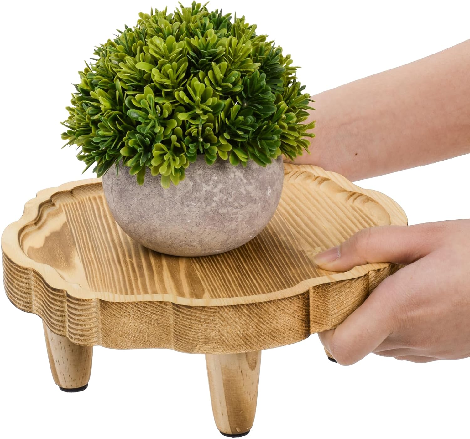 Mini Wood Pedestal Stand / 8.5 Inch / Set of 2