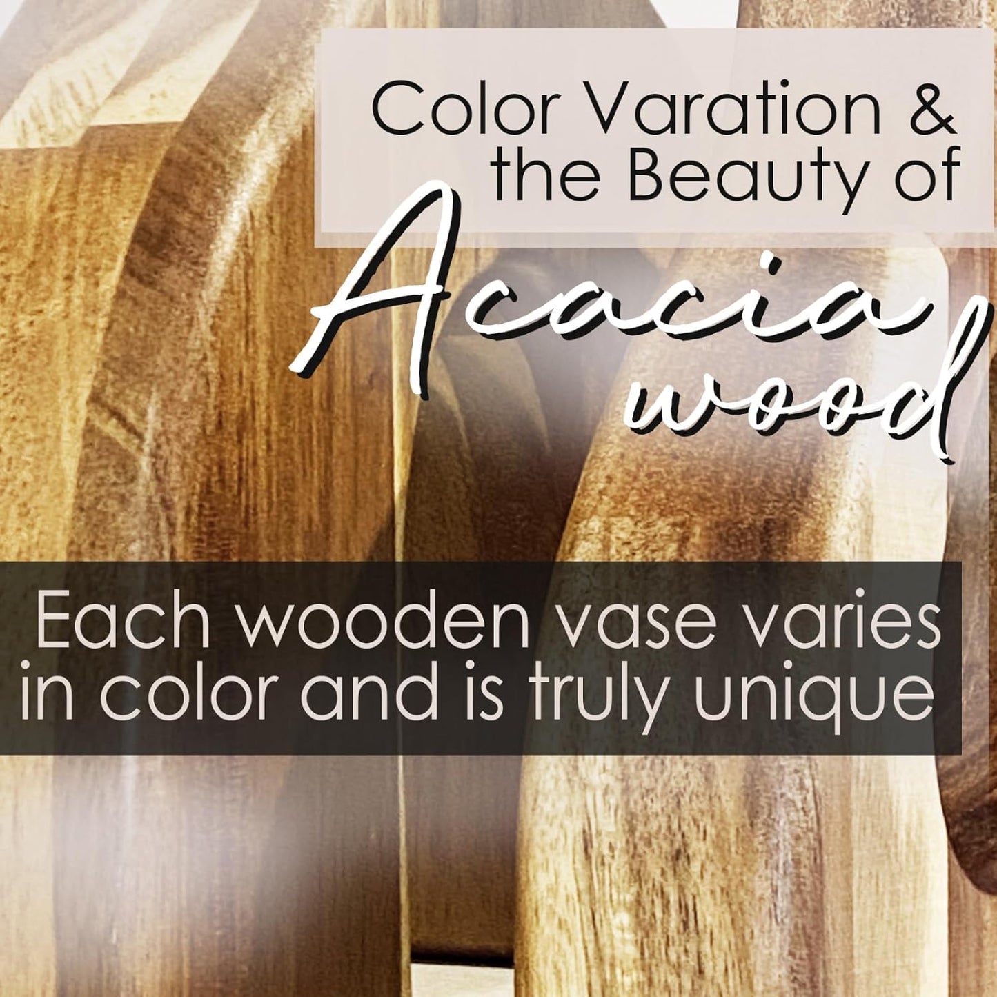 Wooden Vases for Decor / Set of 2