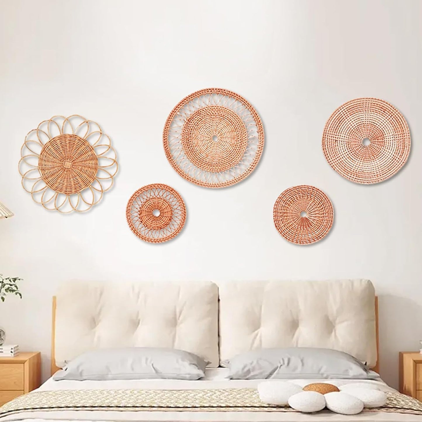 Hanging Woven Wall Basket / / Set of 5