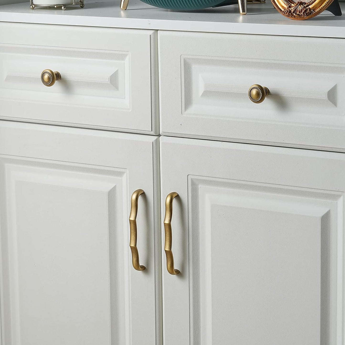 Solid Brass Cabinet Pulls Hole Center Drawer Pulls Unique Cabinet Handles Brass / 5 Inch / Set of 3