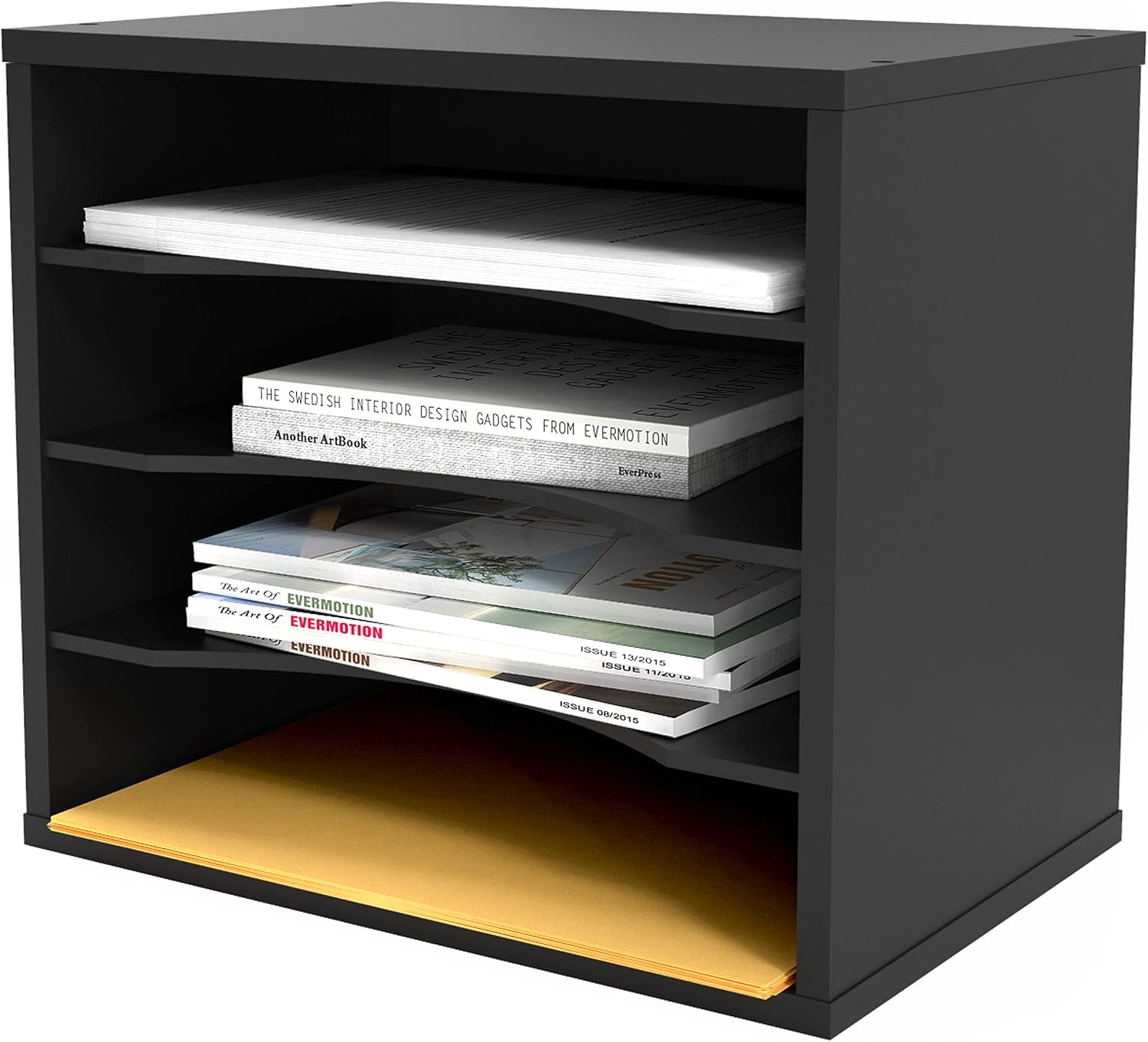 Ballucci 4-Tier Paper Organizer for Desk, Stackable Tray, Desk Storage Organizer Shelves, Stacking Letter Paper Tray