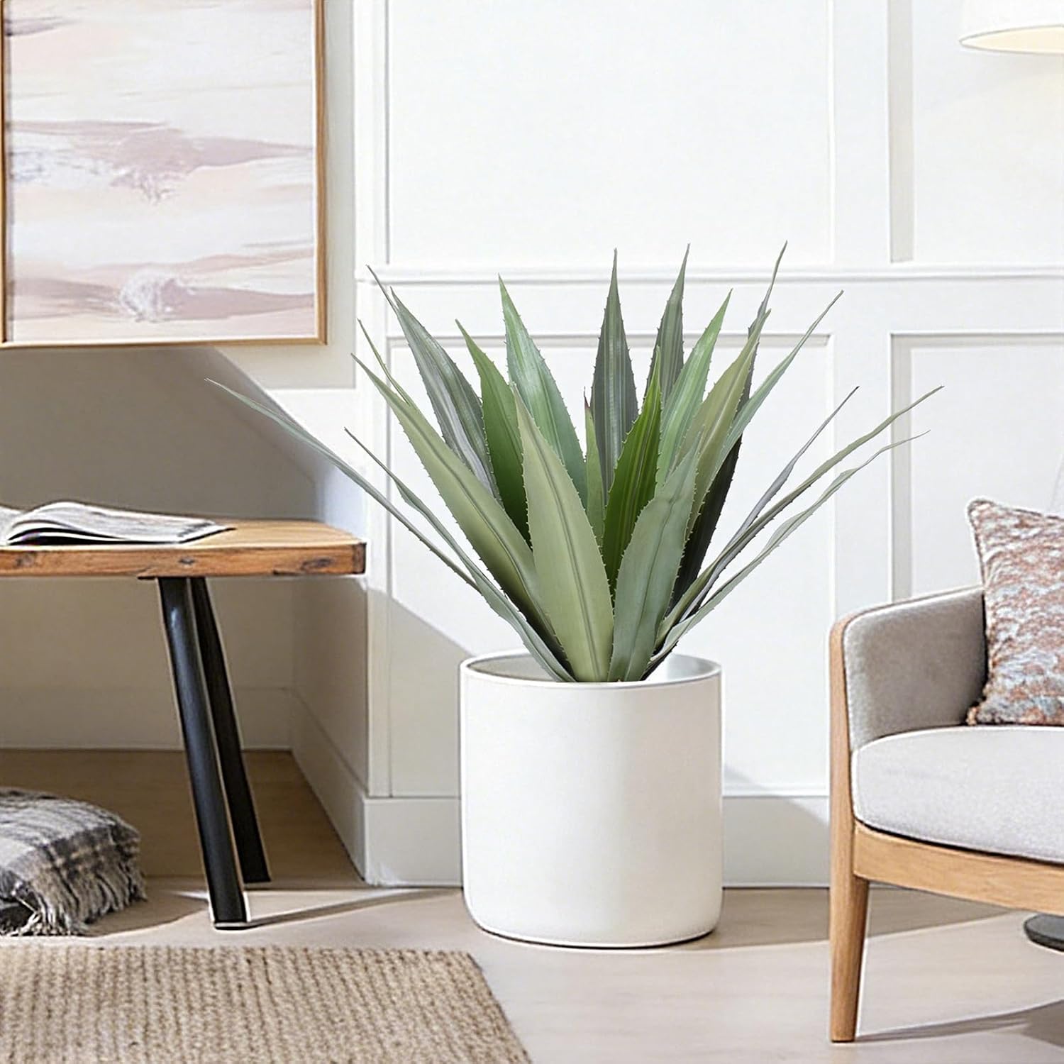 Artificial Spiked Agave Plants Tall / Green / 24inches / 2 Inch / Set of 2