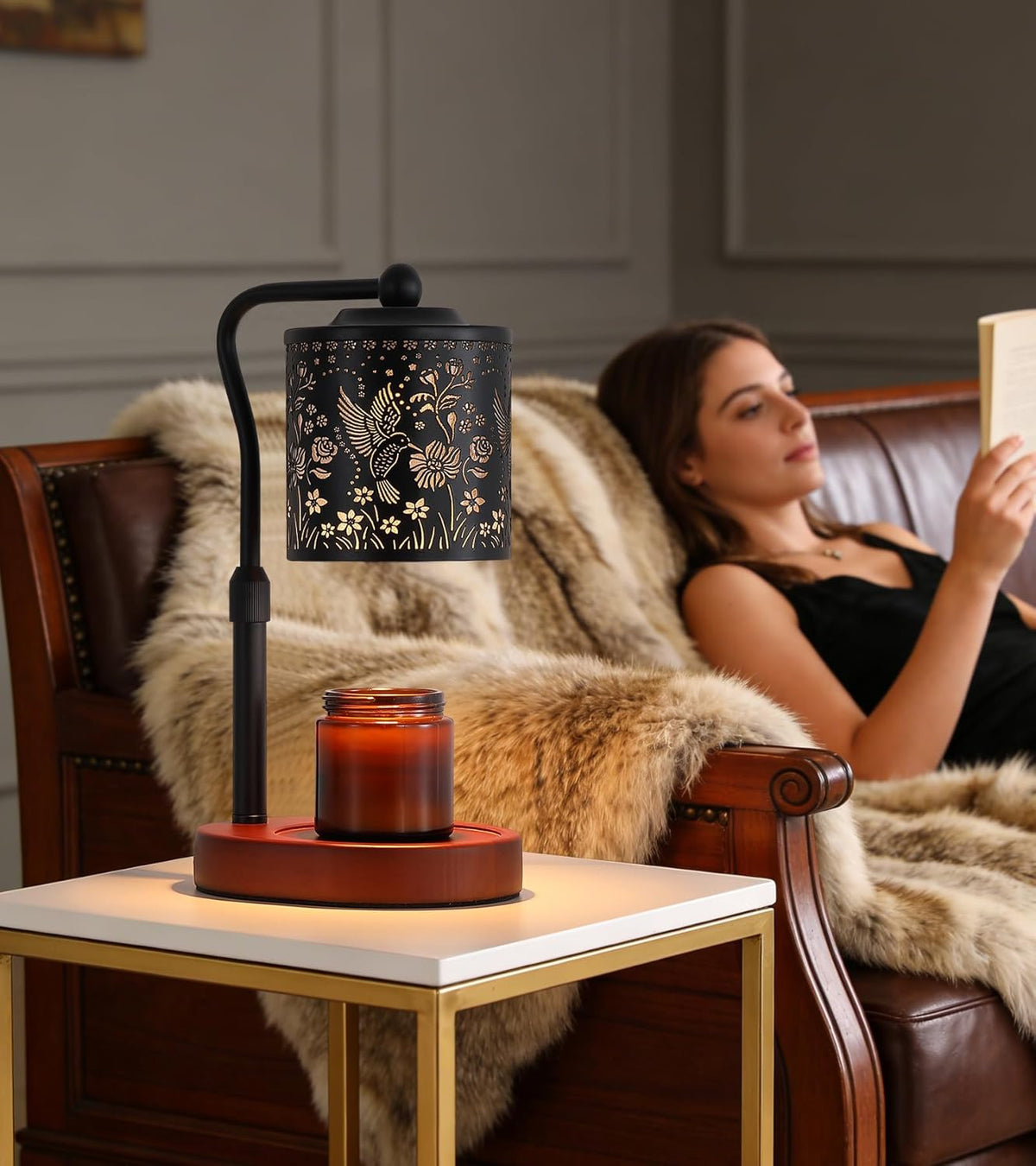 MEXISUE Candle Warmer Lamp with Timer, Bird Candle Warmer Lamp with Jar Candles,Wax Melt Warmer for Housewarming Gift