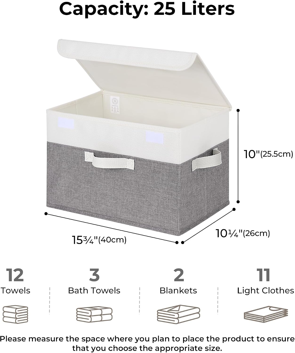 Storage Bins / Closet Organizers / White/gray / Large / Set of 2