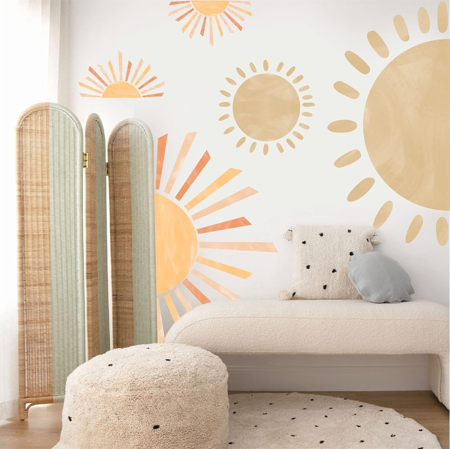 Wall Decals Large Boho Wall Decals Modern Walls Decal Vinyl Sticker Removable Peel / Half Sun