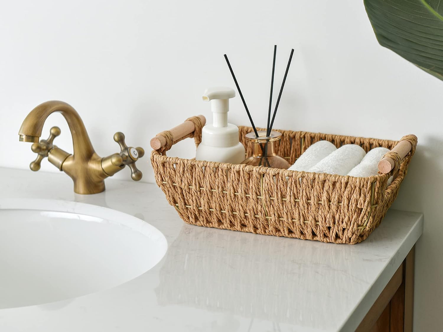 Hand-Woven Wicker Baskets / Light Brown / Small / Set of 2