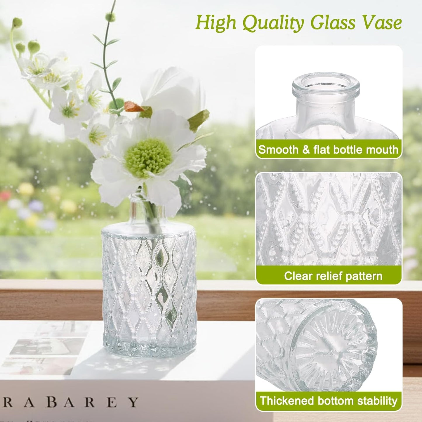 Glass Bud Vase Set / Clear / Set of 38