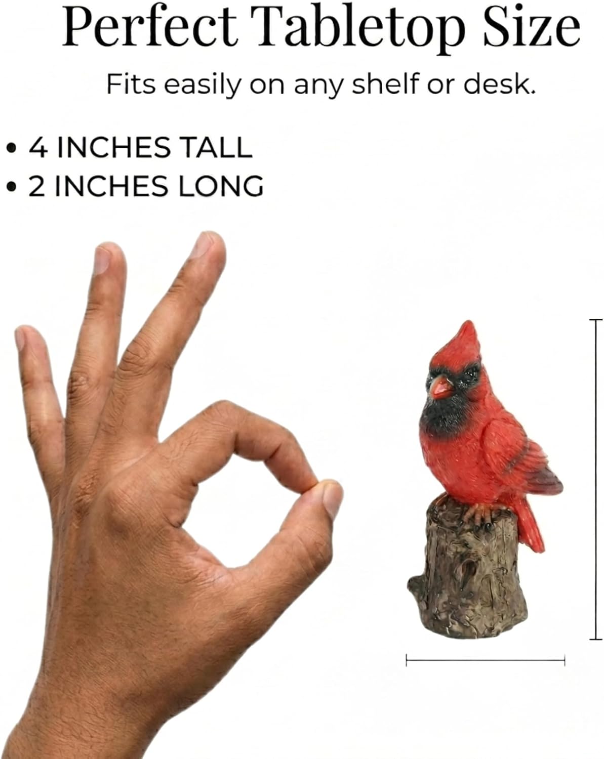 Little Cardinal Perched on a Branch Figurine
