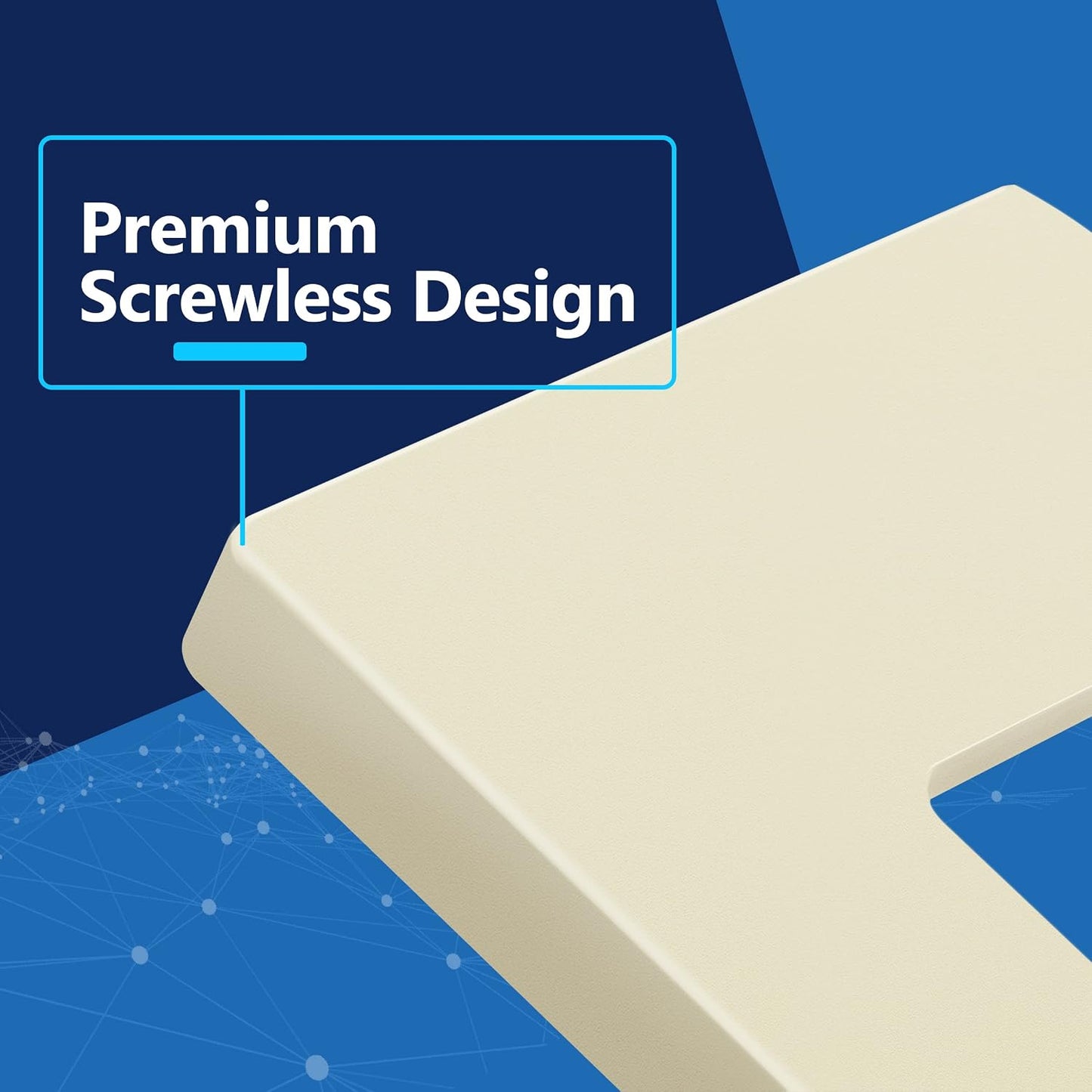 LIDER Decorator Switch Cover, Screwless Wall Plate, Mid-Size 1-Gang | 10-Pack, Matte Light Almond, Polycarbonate