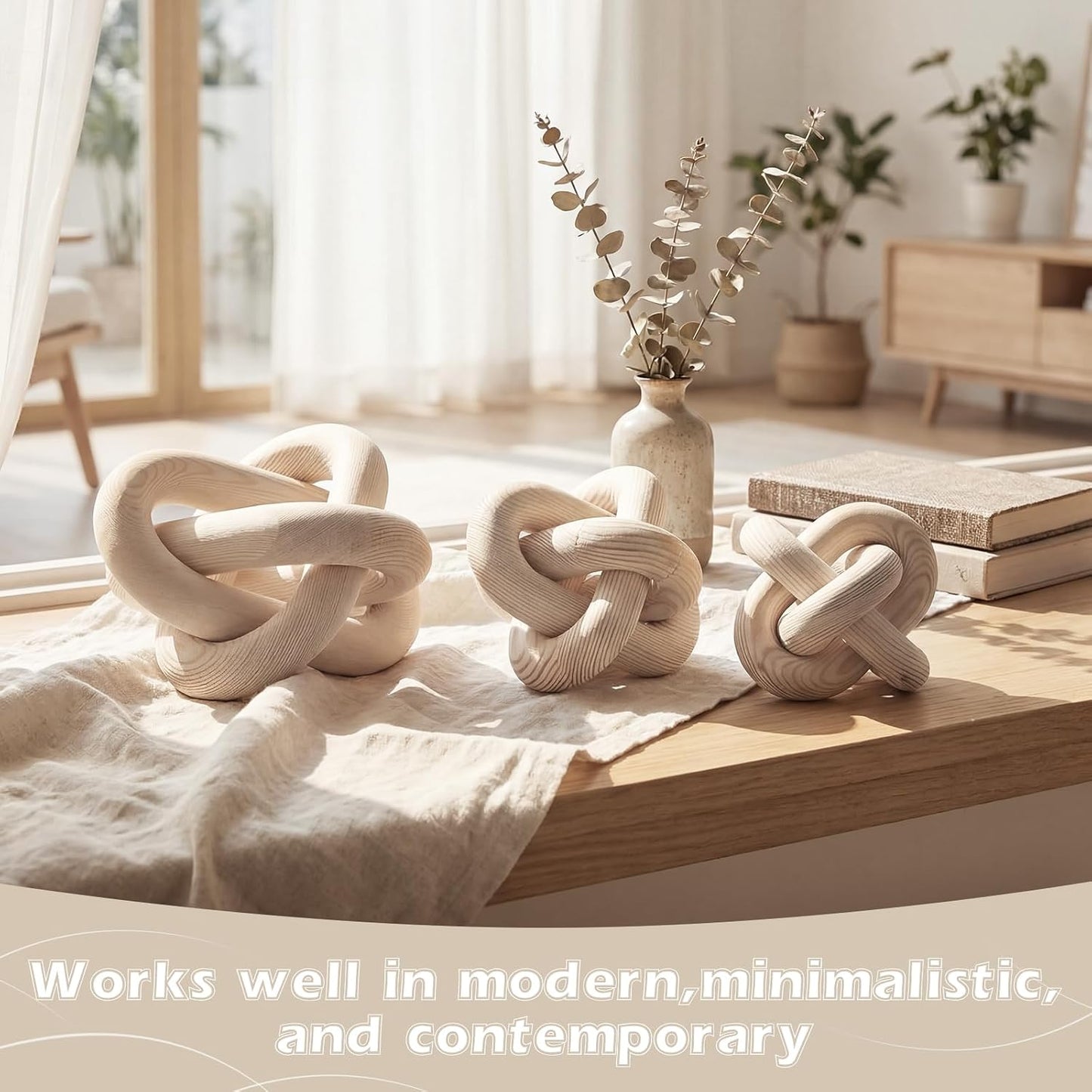 3 Link Wood Knot Decor / Nature / Set of 3