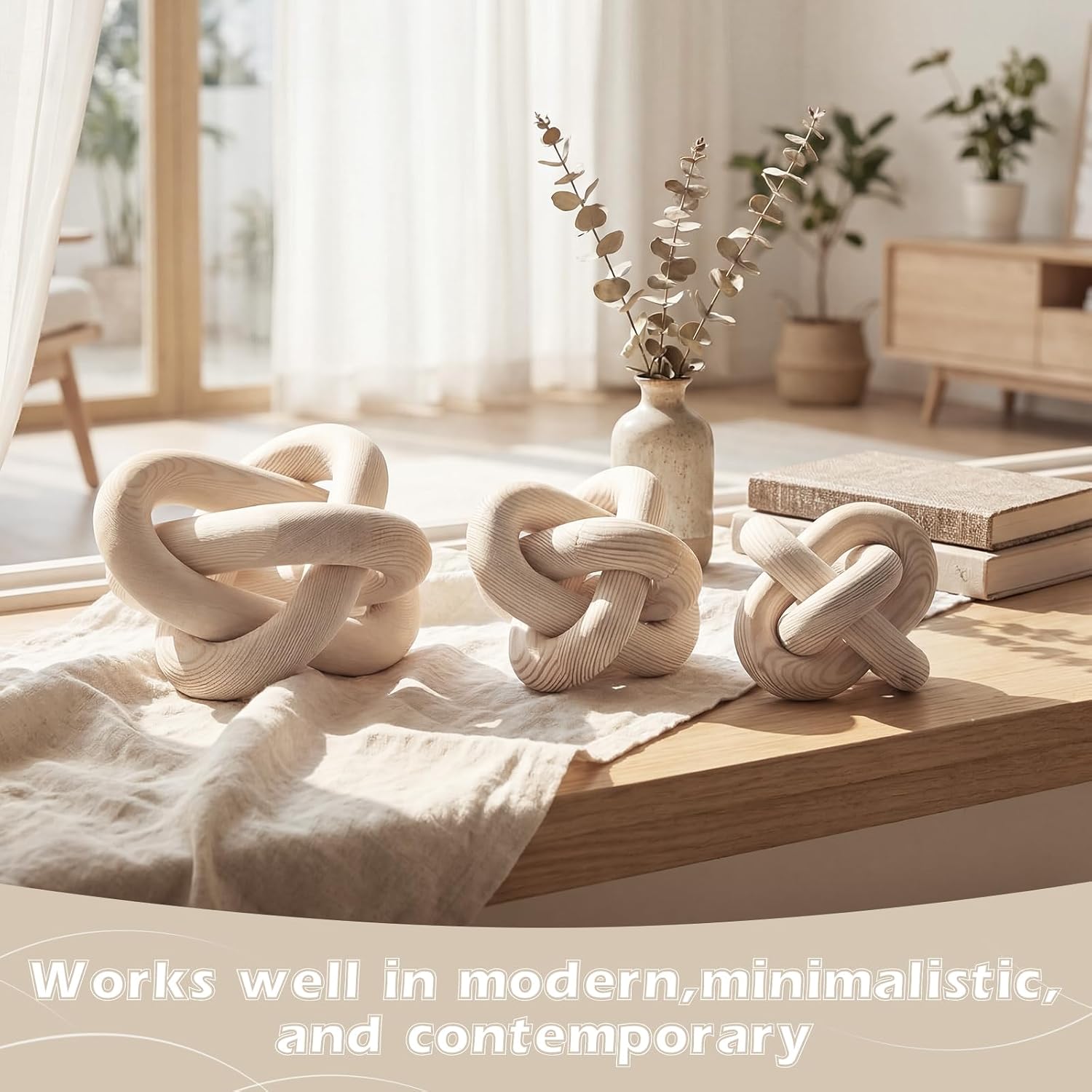 3 Link Wood Knot Decor / Nature / Set of 3