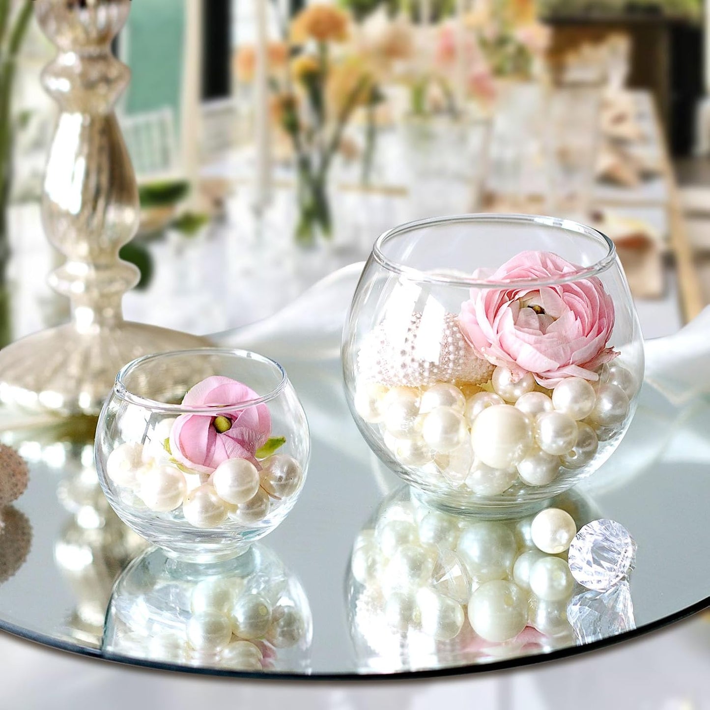 Glass Bubble Vases / Clear / 4 Inch / Set of 24