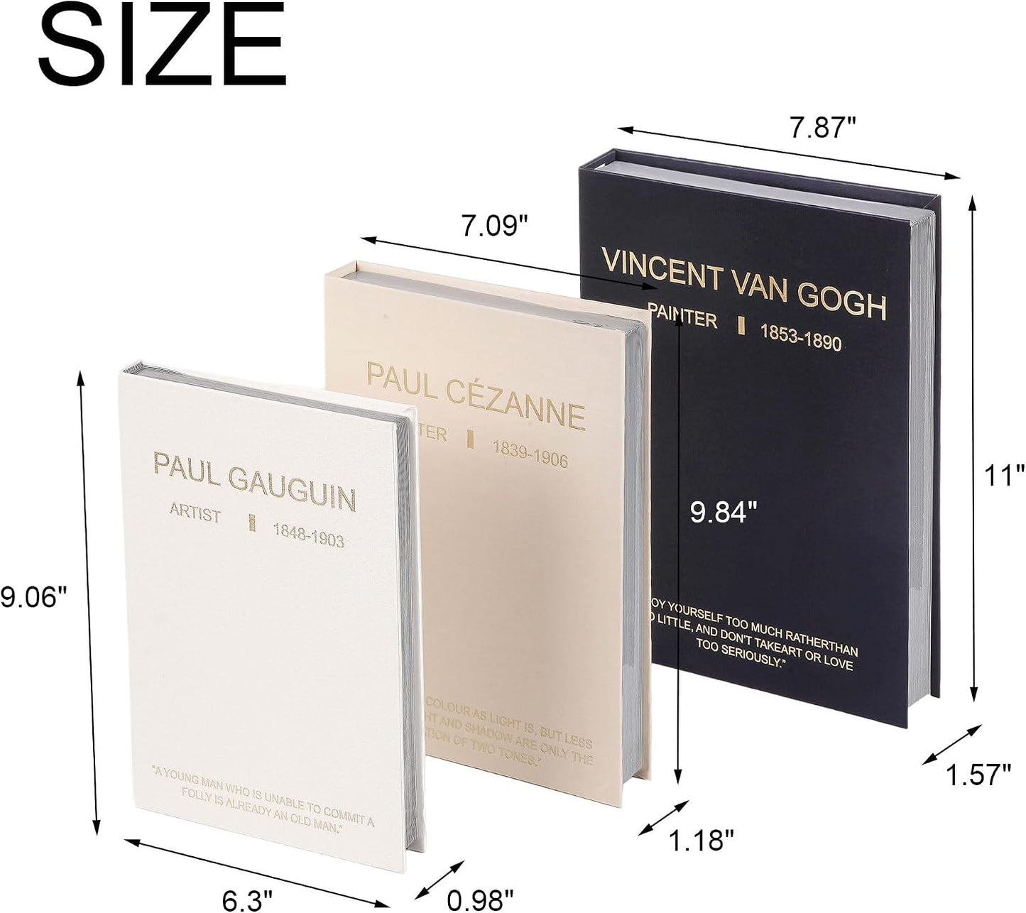 Linen Decorative Books / Blue&beign&off White / Set of 3