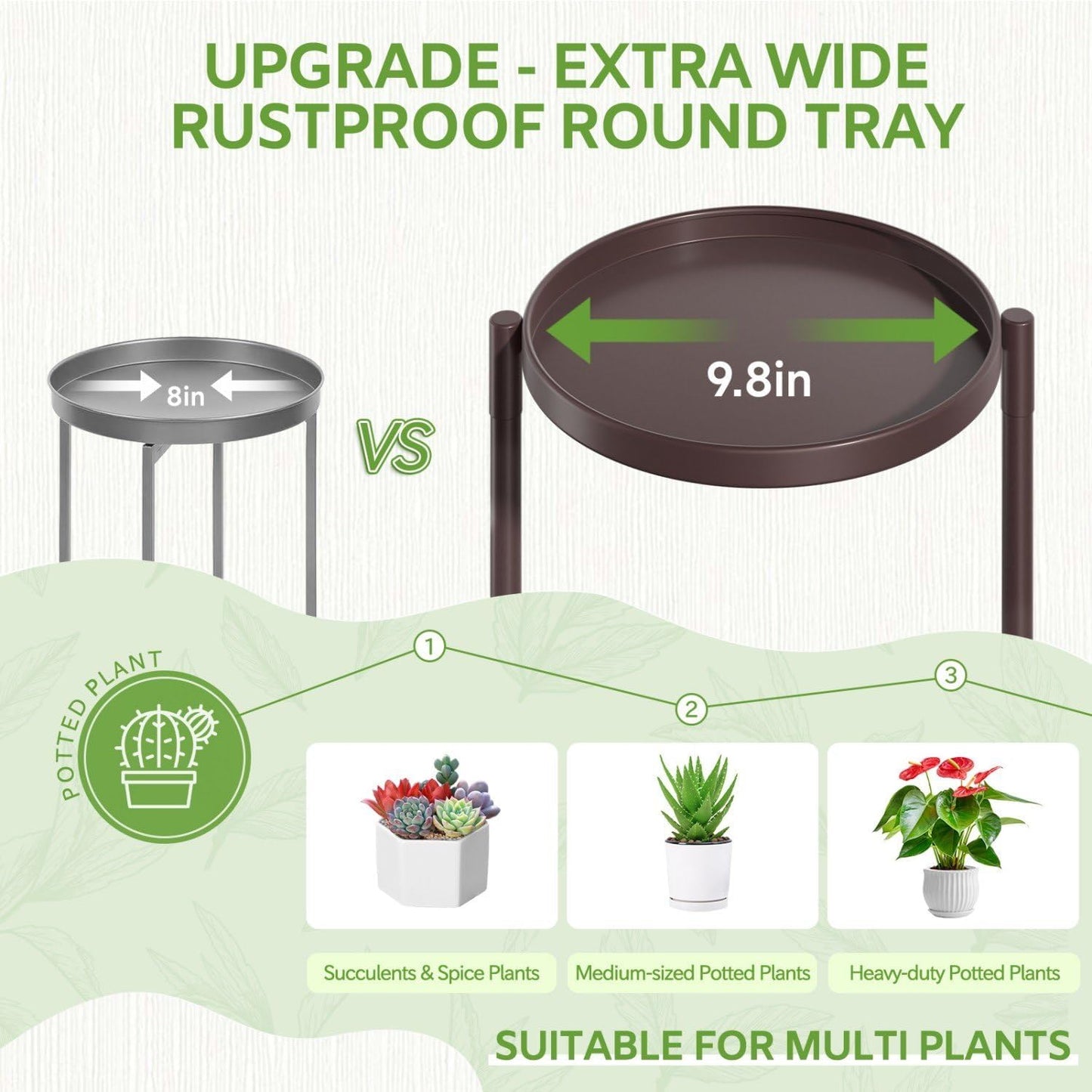 iDavosic.ly 7 Tier Large Plant Stand Indoor Outdoor, 10 Inch Tray, Bronze | Tiered Metal Corner Heavy Duty Multiple