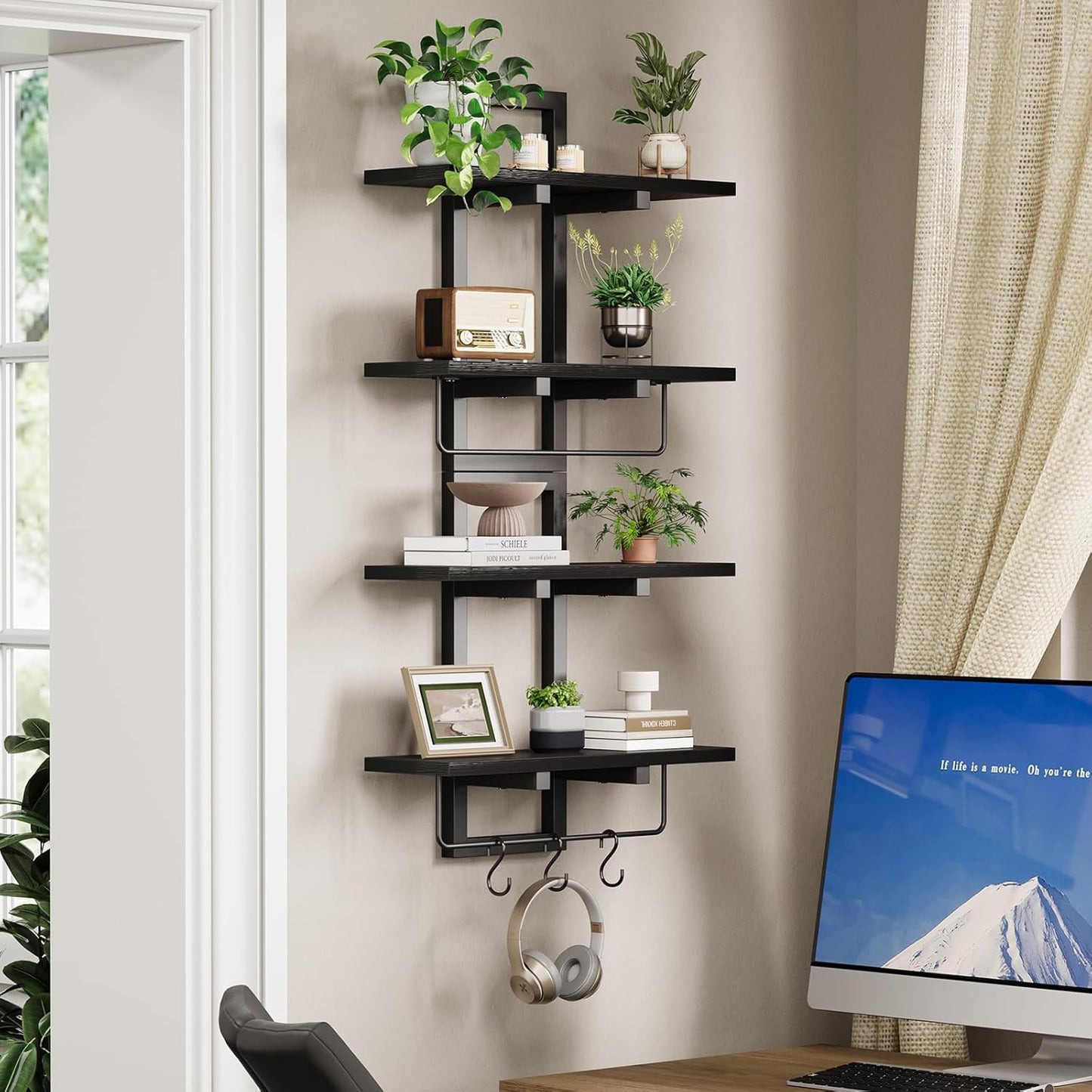 Floating Shelves / Wall Mounted Storage Shelves / Black / Set of 2