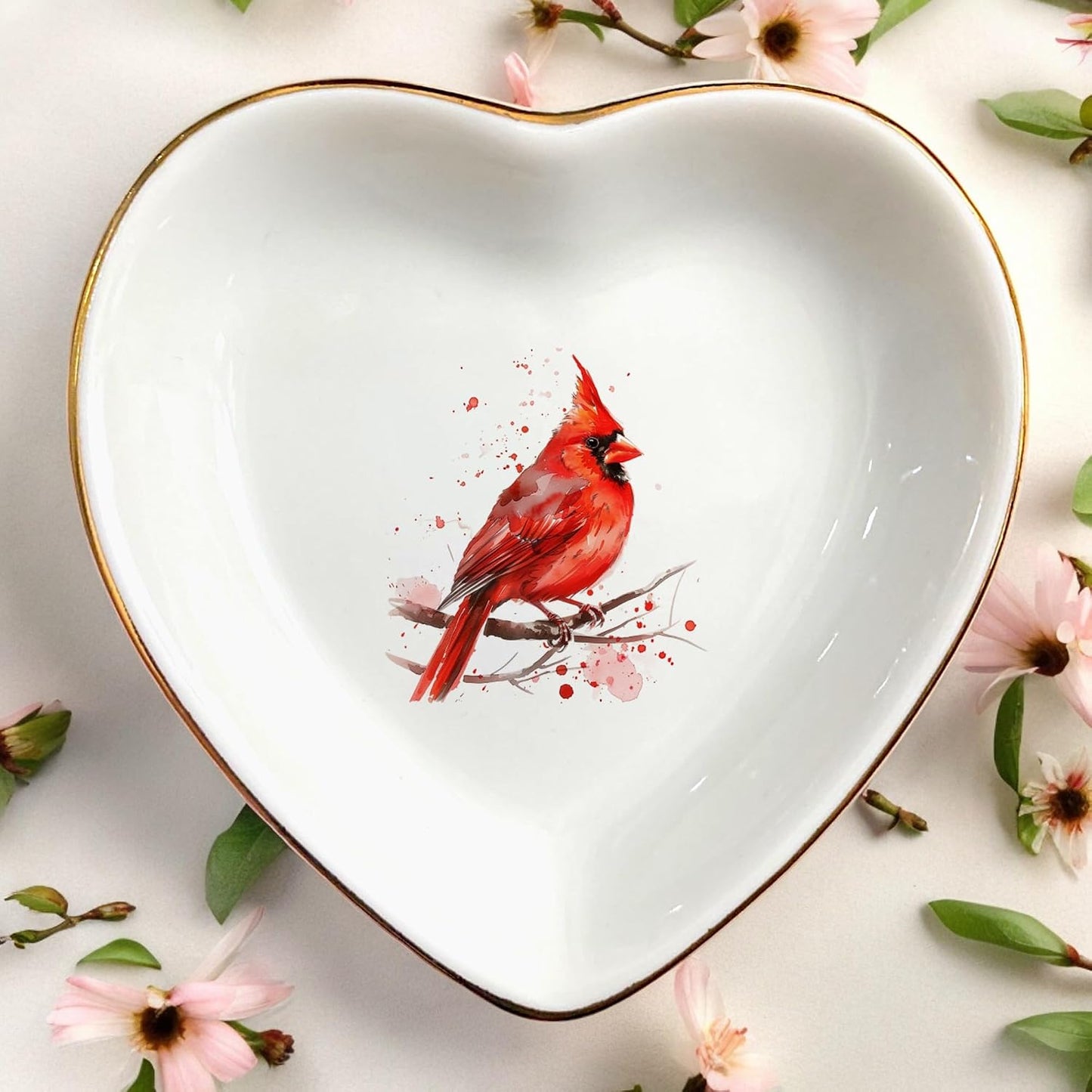 Jewelry Holder / Decorative Trinket Tray / Cardinal