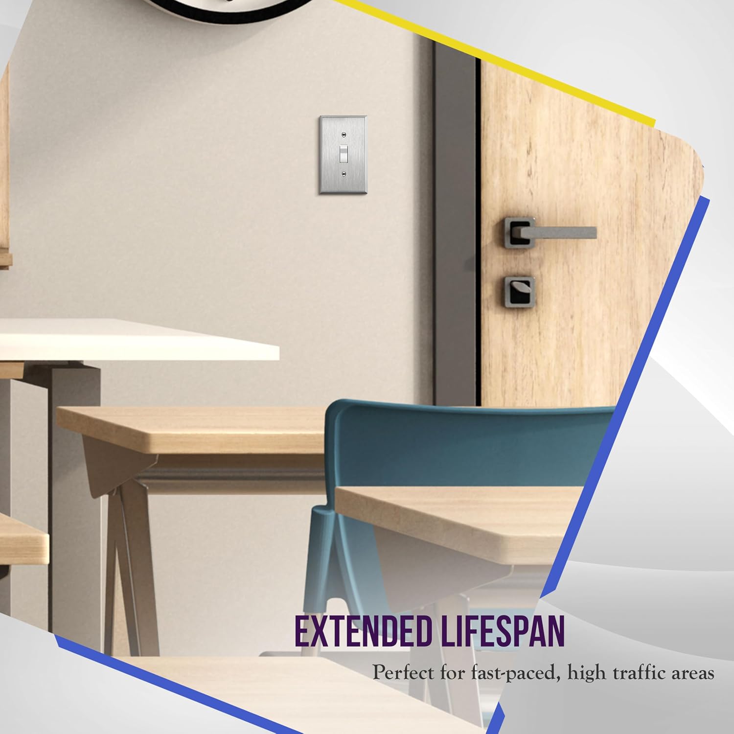 ENERLITES Toggle Light Switch Metal Wall Plate, Stainless Steel Switch Cover, Corrosion Resistant, Standard Size 1-Gang