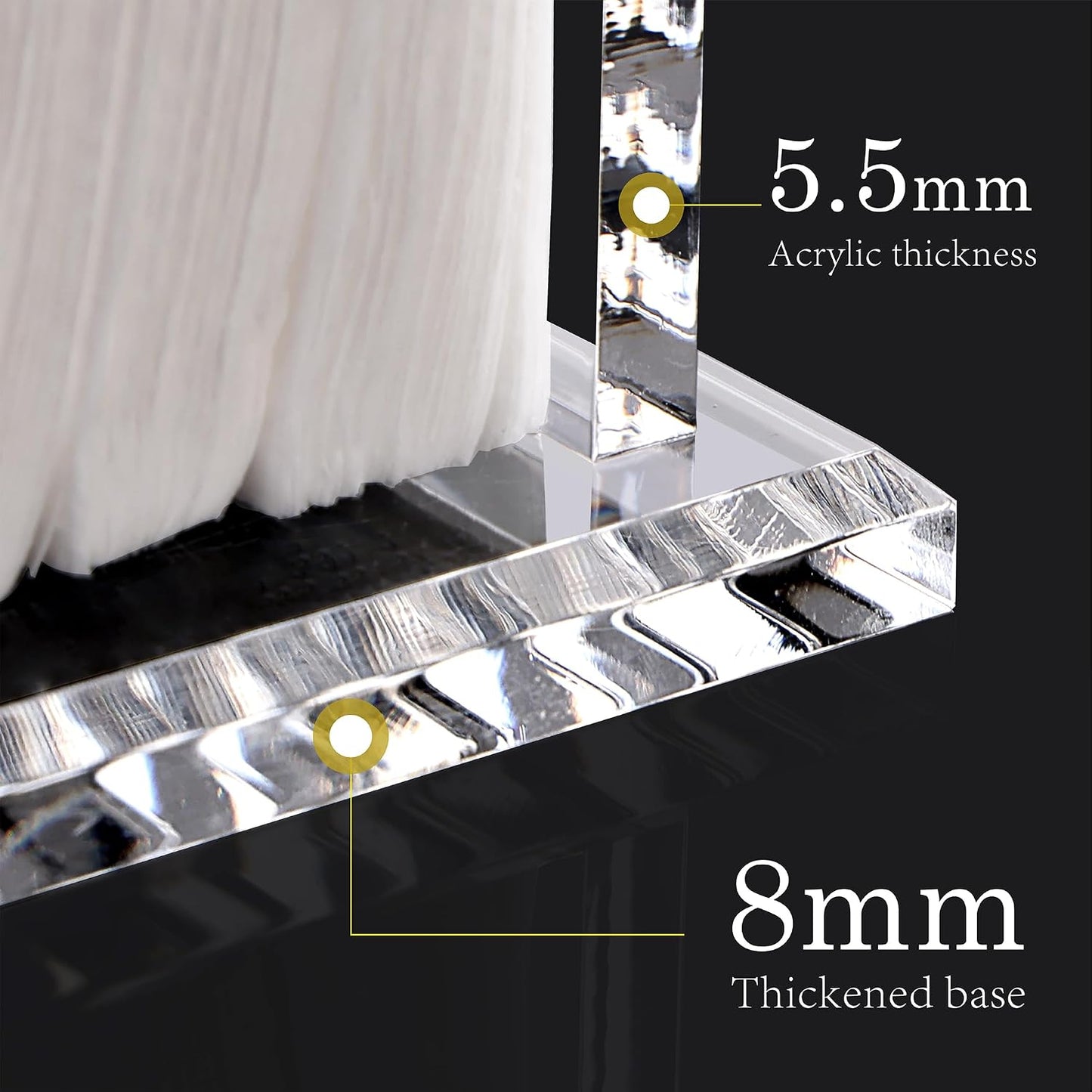 8mm Thickened base / 5.75 x 5 x 2.87 / Cocktail Napkin Holder / Clear