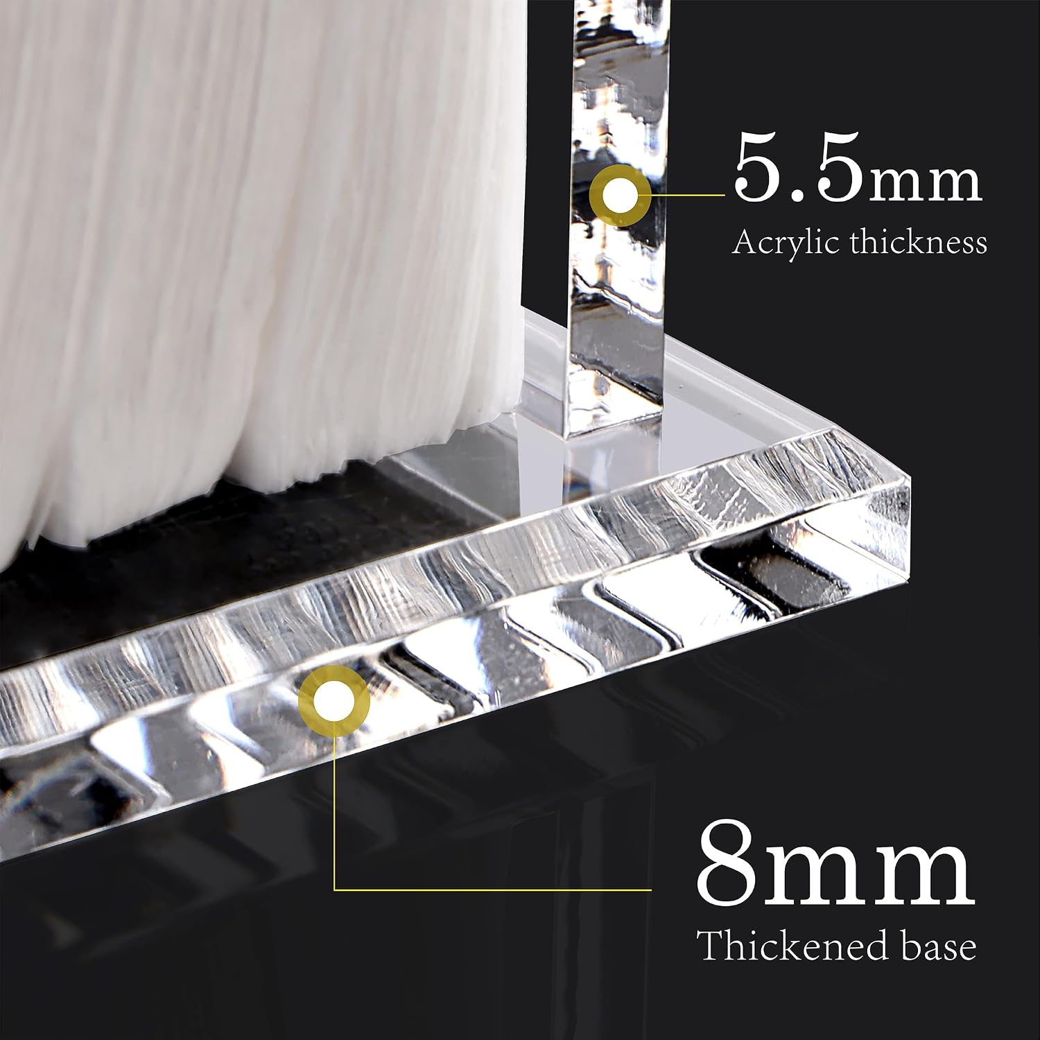 8mm Thickened base / 5.75 x 5 x 2.87 / Cocktail Napkin Holder / Clear