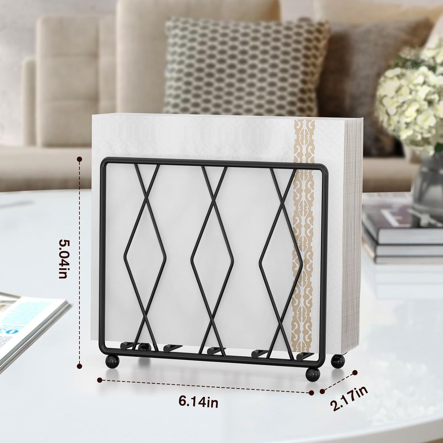 Modern Metal Napkin Holders for Paper Napkins & Kitchen Dining & / Black / 2.17 x 6.14 x 5.04