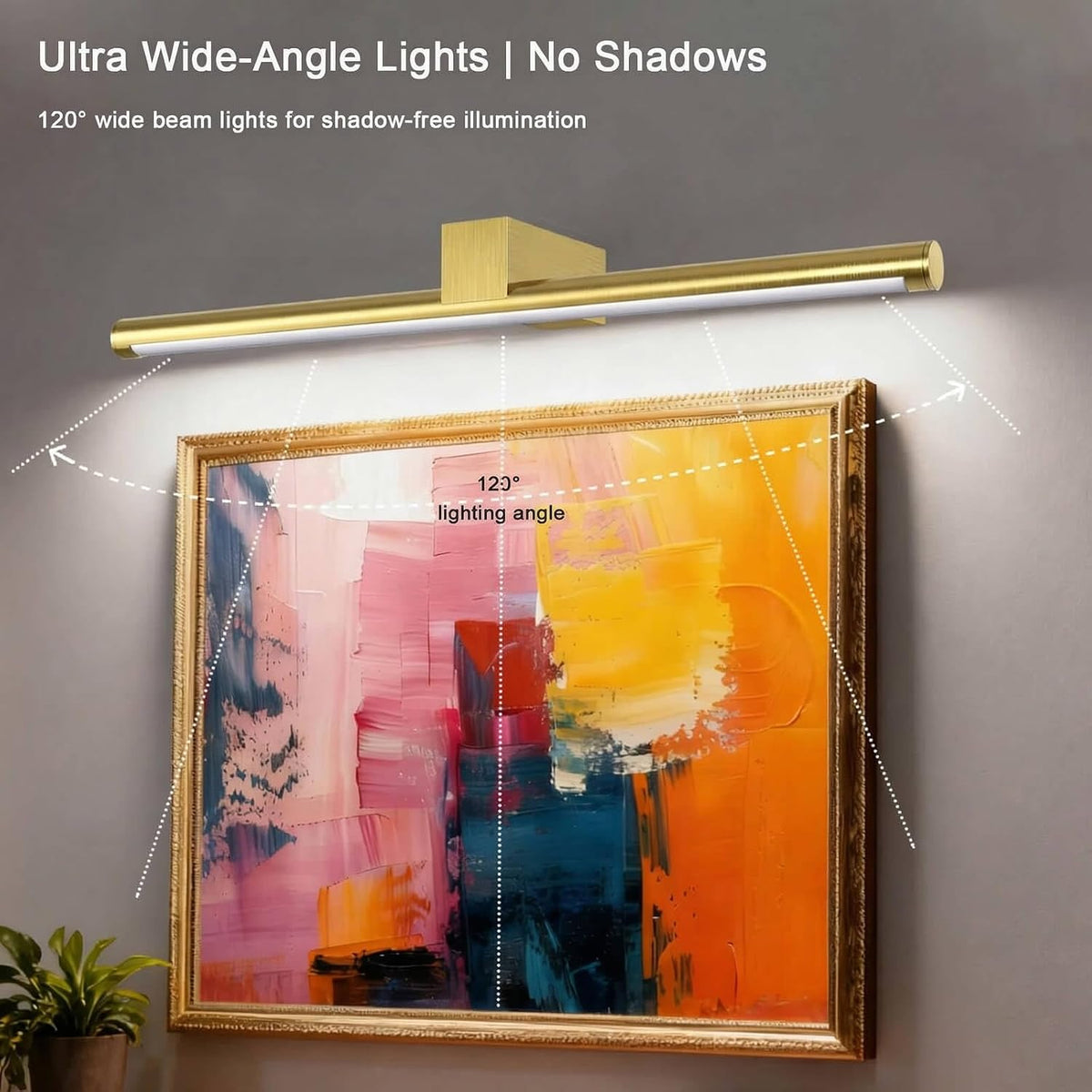 Picture Lights for Wall Battery Operated, Rechargeable Wireless Lights for Pictures on Wall with 3 Color Dimmable