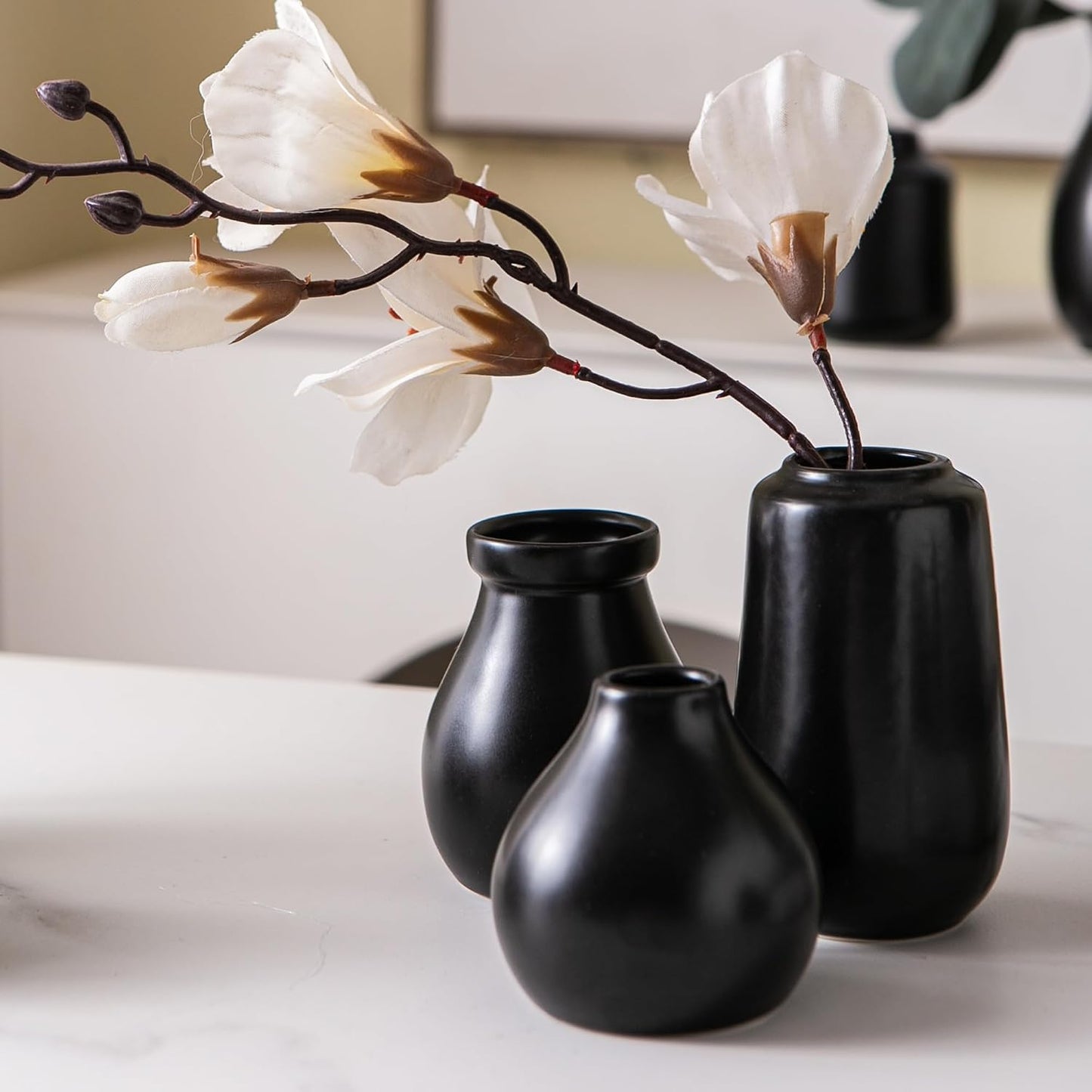 Ceramic Bud Vase / Black / Set of 12