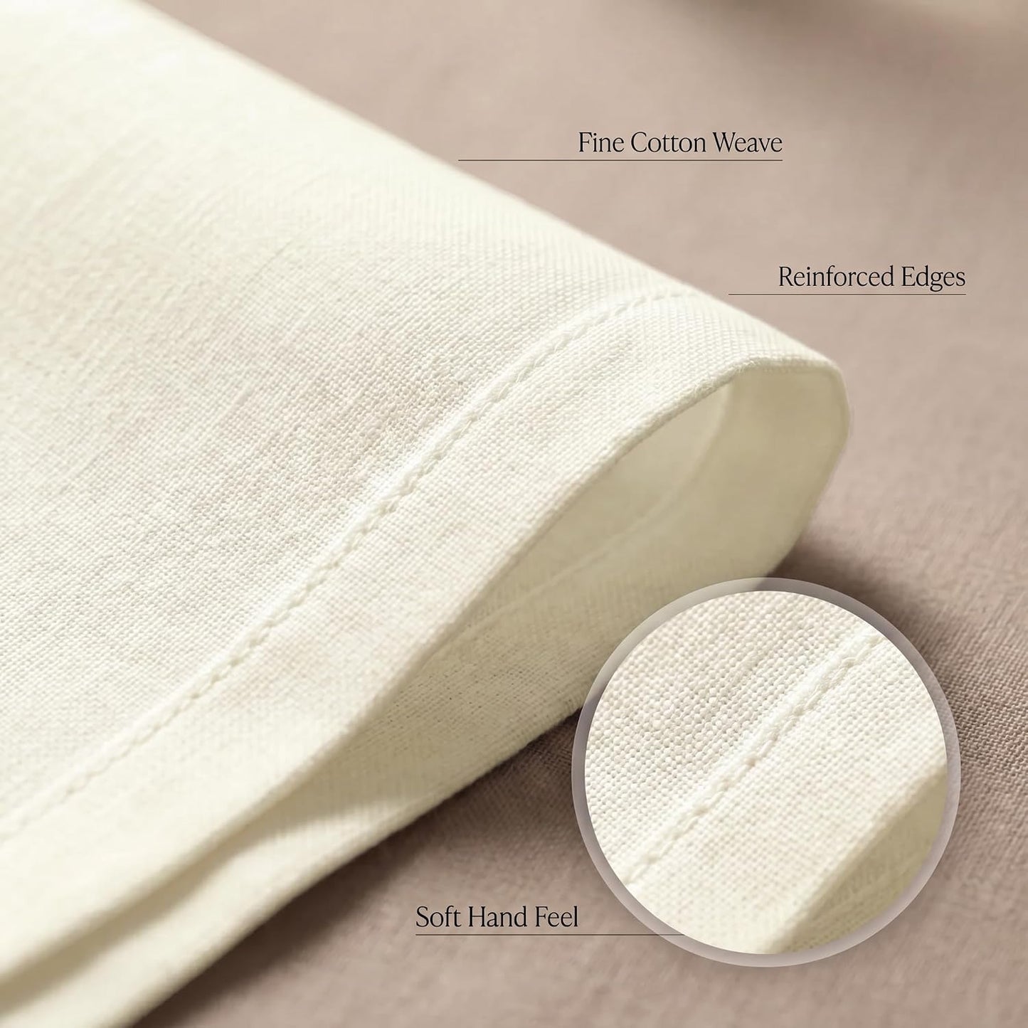 Urban Villa Cloth Napkins Cotton 20x20 (Set of 12) Ivory