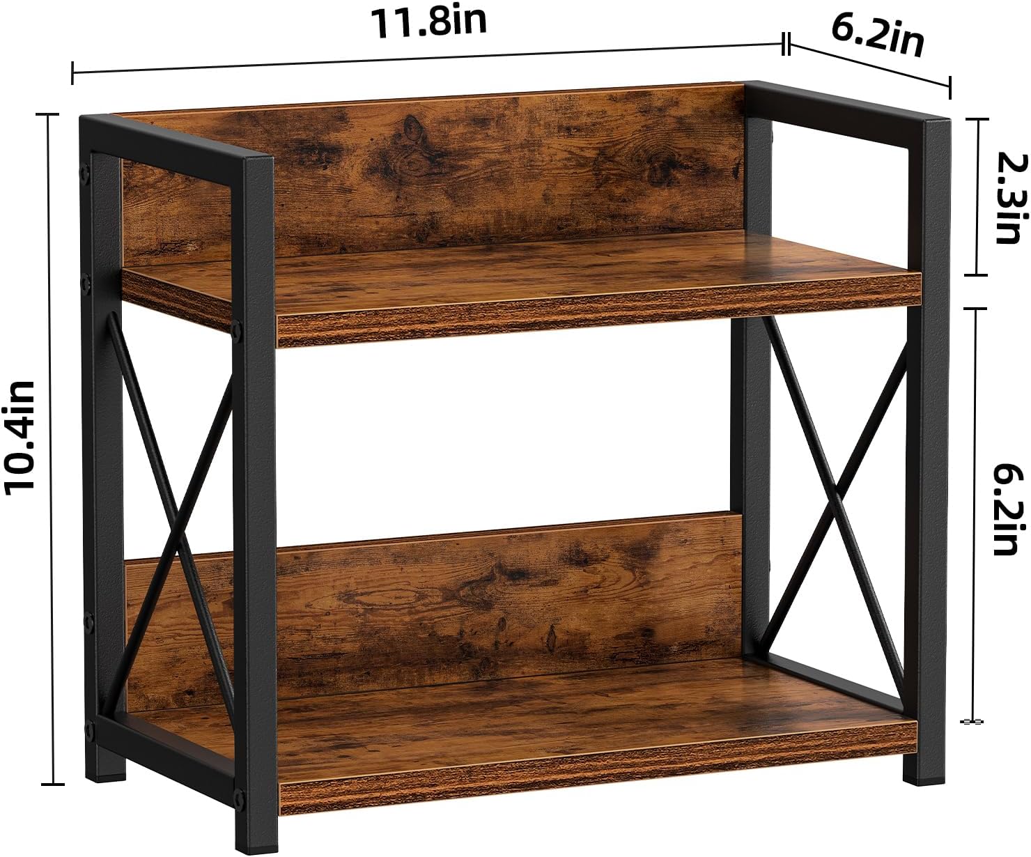 Giikin Countertop Shelf Organizer, 2 Tier Kitchen Spice Rack for Countertop, Wood Coffee Counter Shelf Organizer for