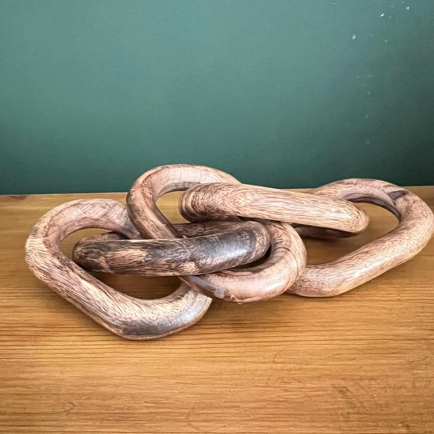 Rustic Wooden 5-Link Chain Ornament