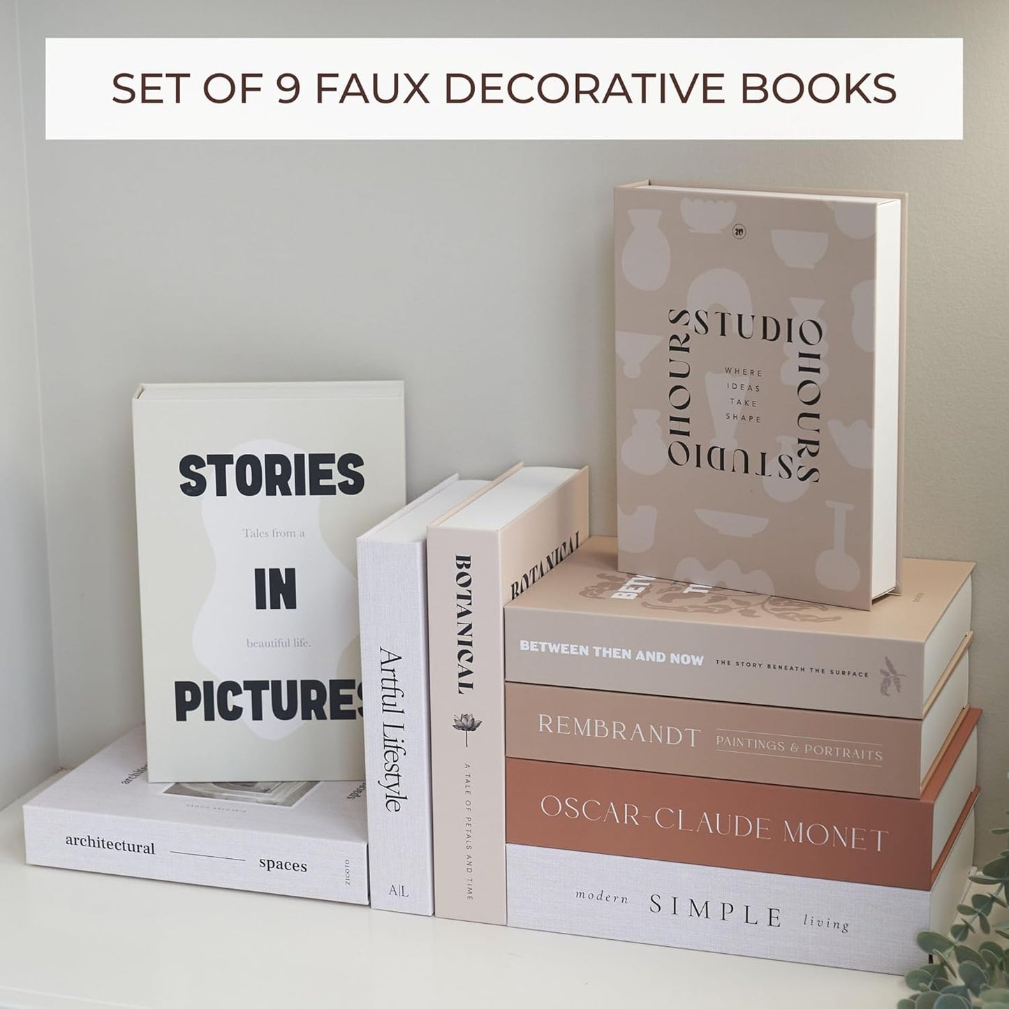 Decorative Books / Boxes Coffee Table / Brown / Set of 9