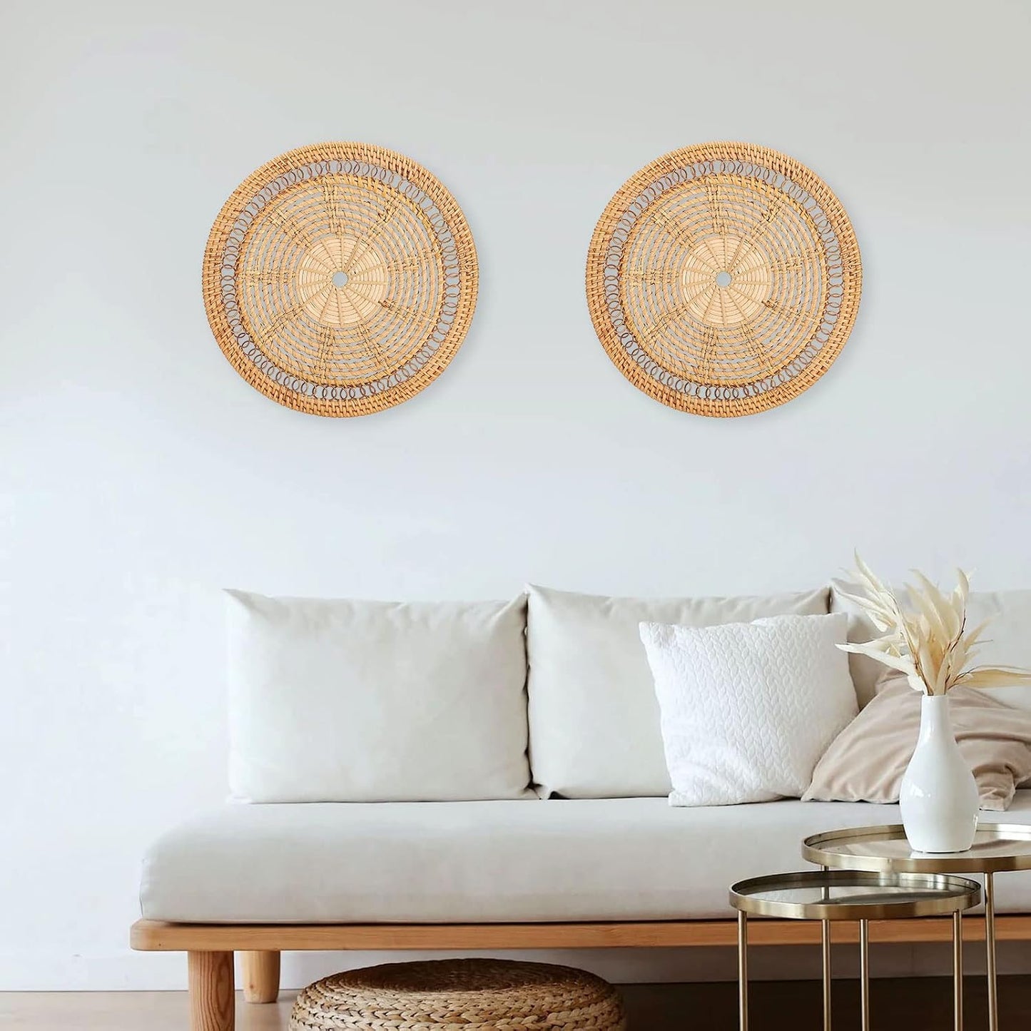 Boho Wall Basket Decor / A / 13"L x 13"W / Natural / Set of 3