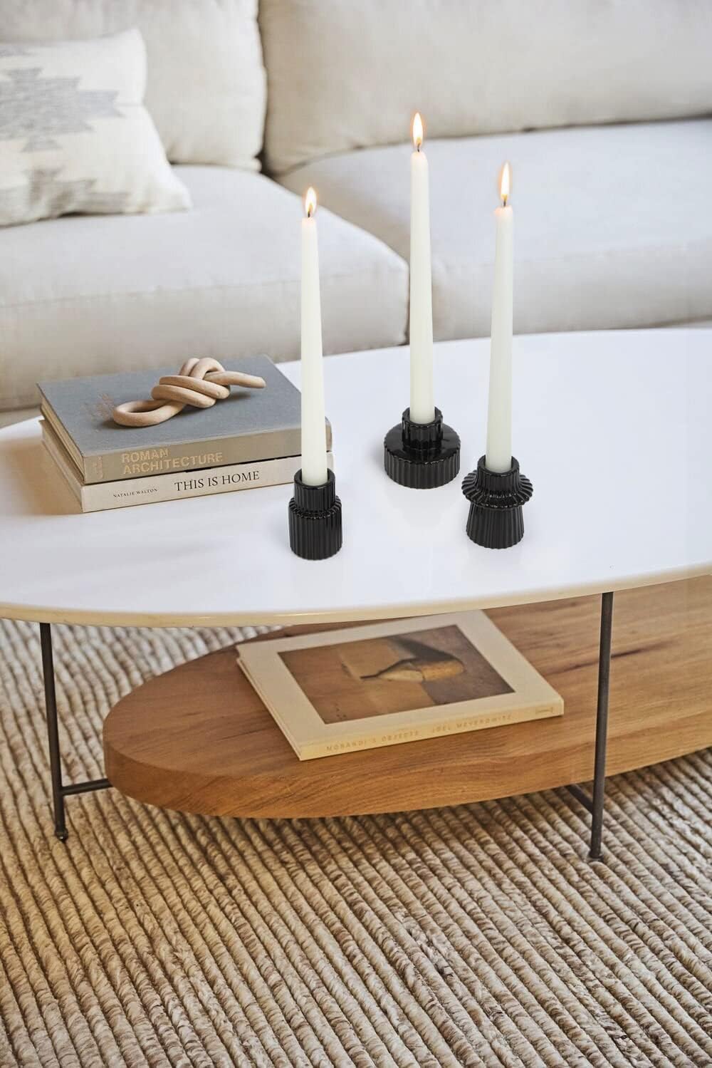 Vixdonos Taper Glass Candlestick Holders Tealight Candle Holders for Table Centerpieces, Wedding Decor and Dinner Party