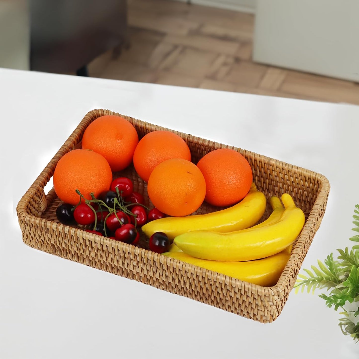 Rattan Serving Tray / 15 x 10.2 x 2.6