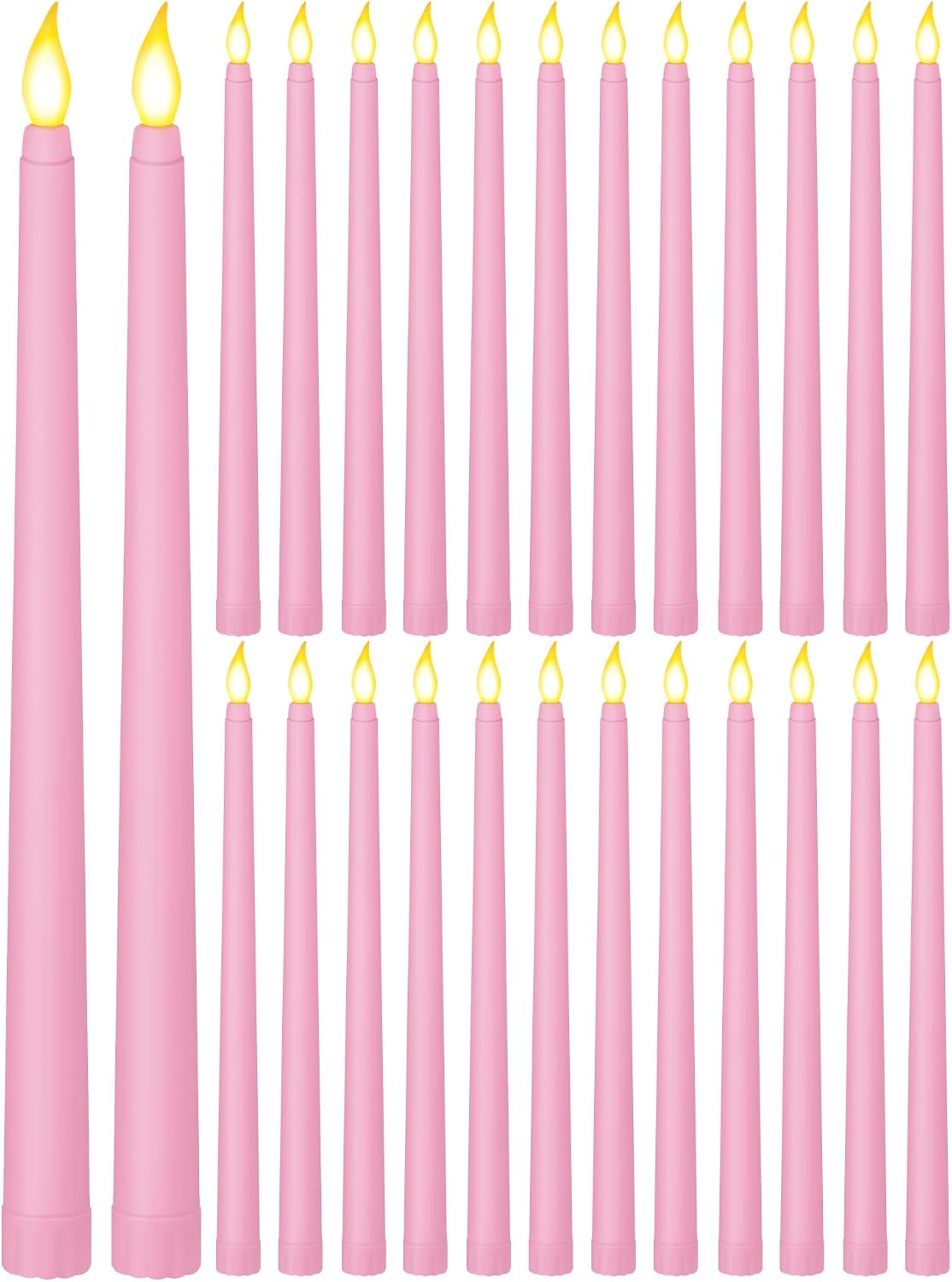 Treela Battery Operated LED Taper Candles,Basic,11 Inch,Pink