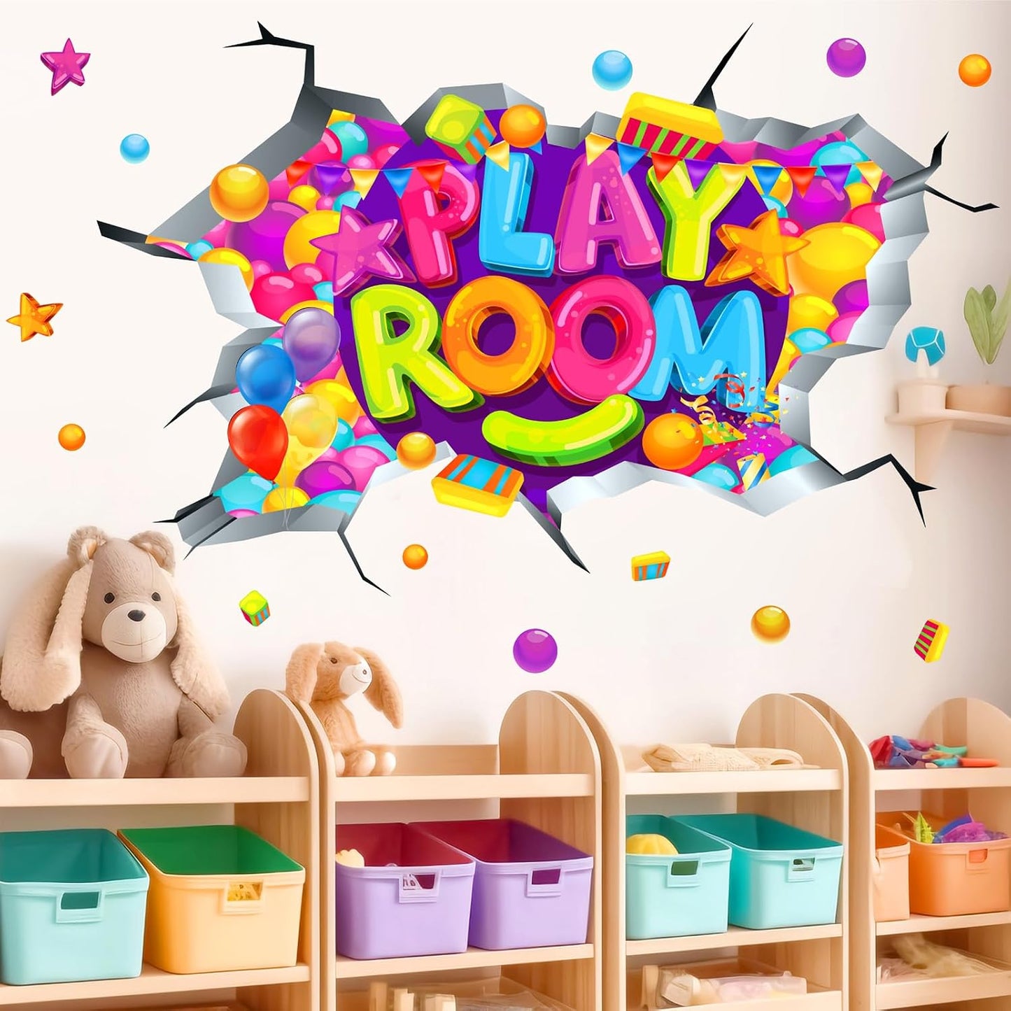 Playroom Wall Decals Kids Walls Decor Stickers Inspirational Wall Decals Peel and Stick / Colorful