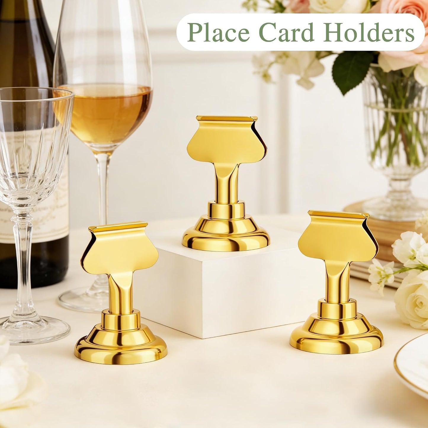 Urban Deco 36 Pieces Table Card Holder Place Card Holders 1.7 inches Gold Steel Card Holders for Photos, Food Signs