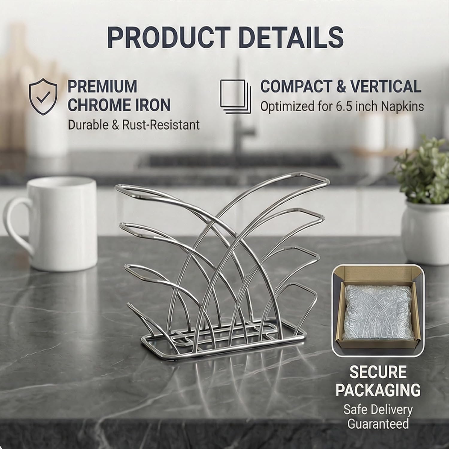 Napkin Holder / Q - Luncheon Napkin Holder - Silver / Luncheon Napkin Holder